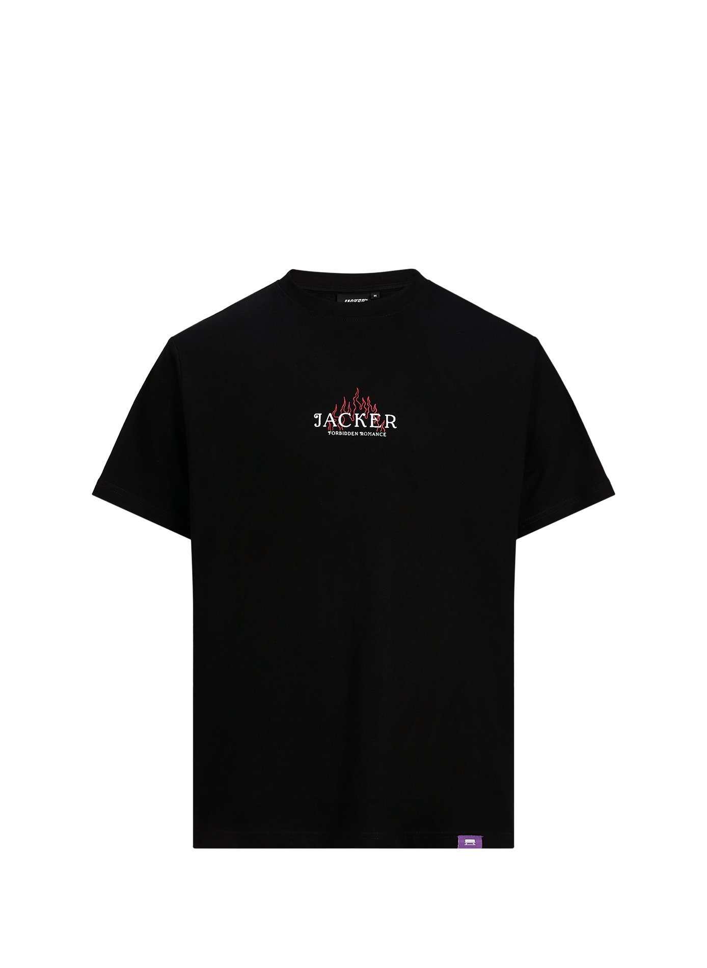 Recht T-shirt met zeefdruk in katoen JACKER. Zwart