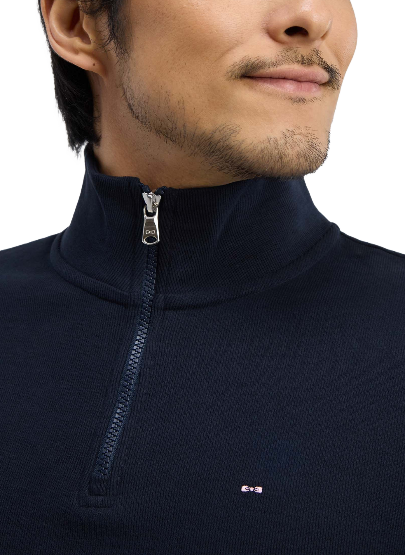 Pull col camionneur en coton EDEN PARK Blauw