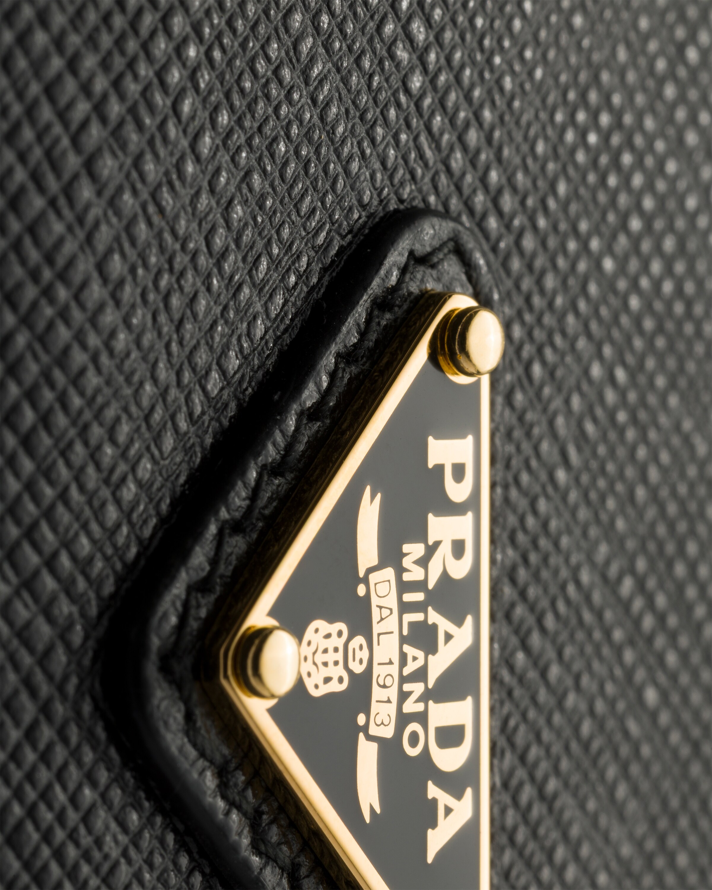 Porte-cartes en cuir saffiano PRADA Noir