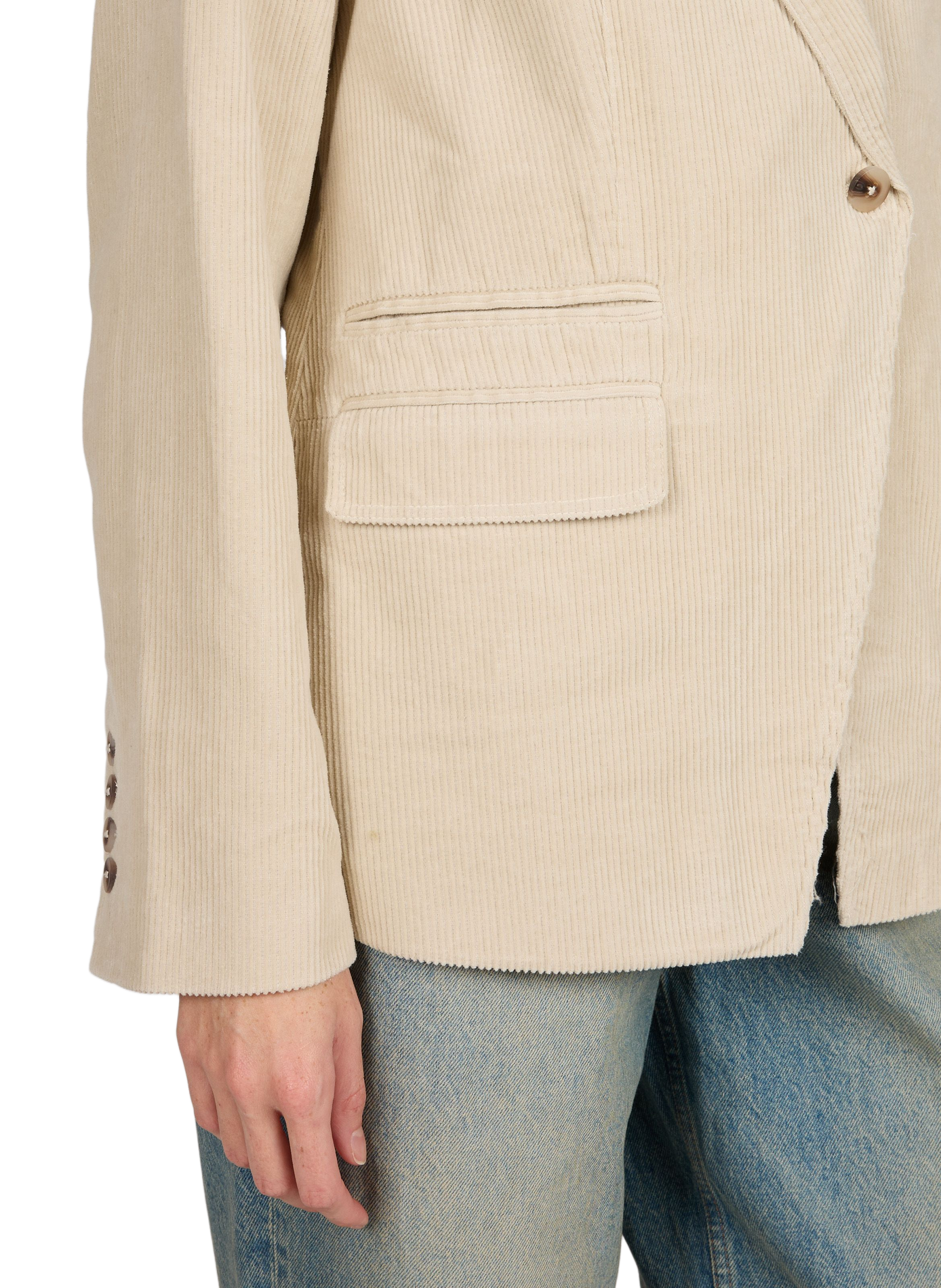 Blazer aus Baumwollcord ROUGE EDIT Beige