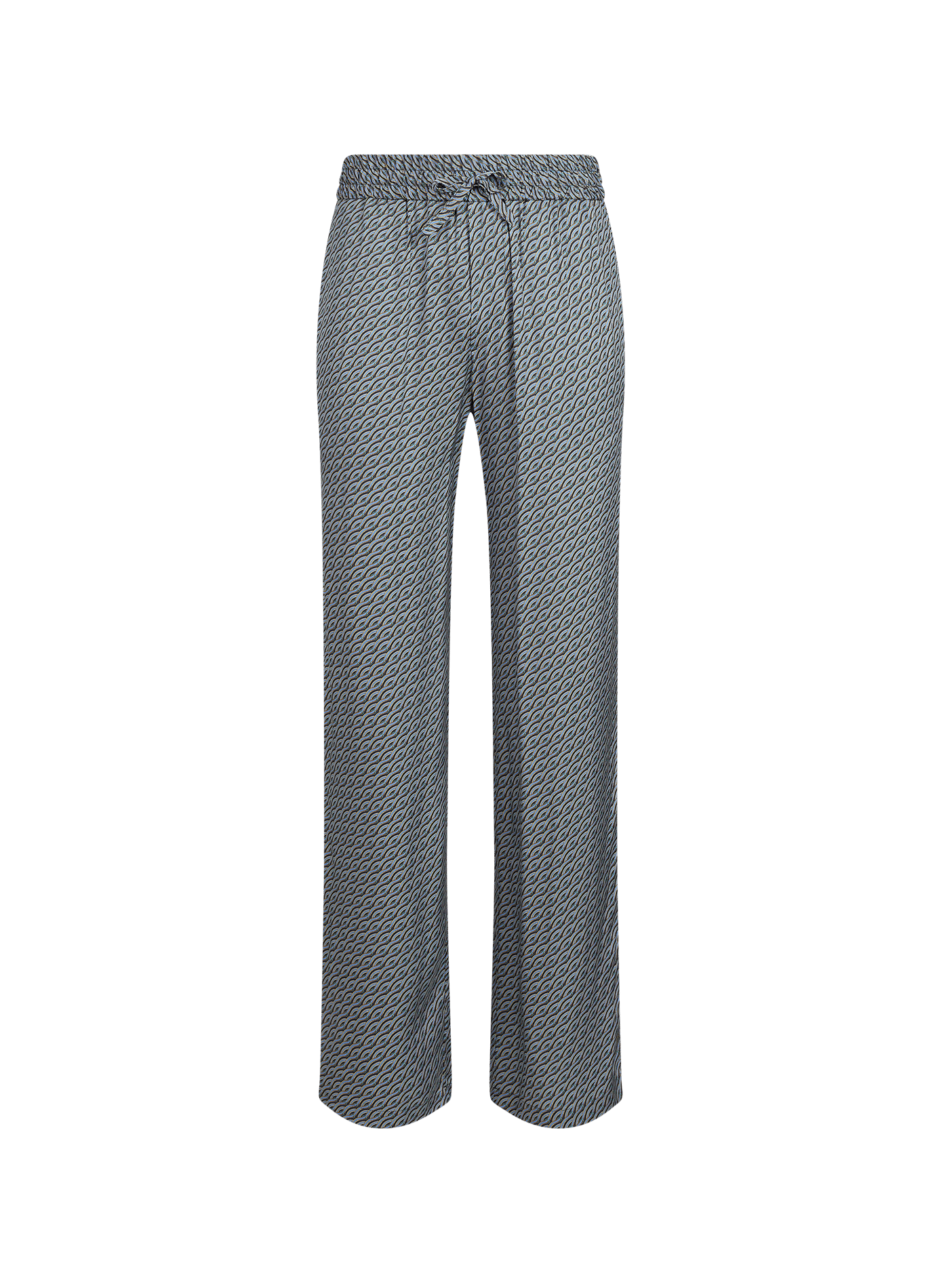 Fließende gerade Hose mit Print DROLE DE MONSIEUR Blau