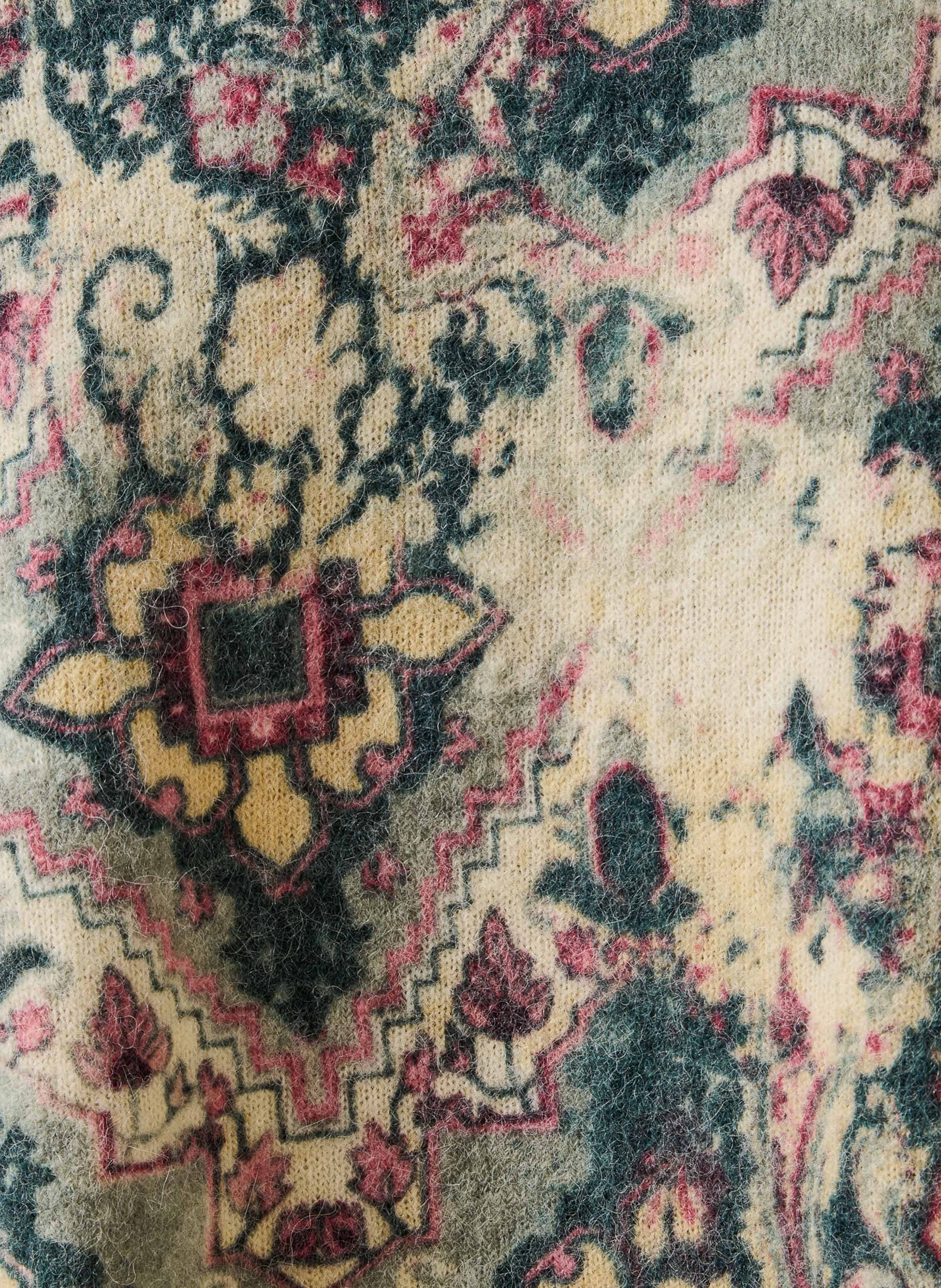 Ruimvallend vest met print van een wolmix LA FEE MARABOUTEE Wit