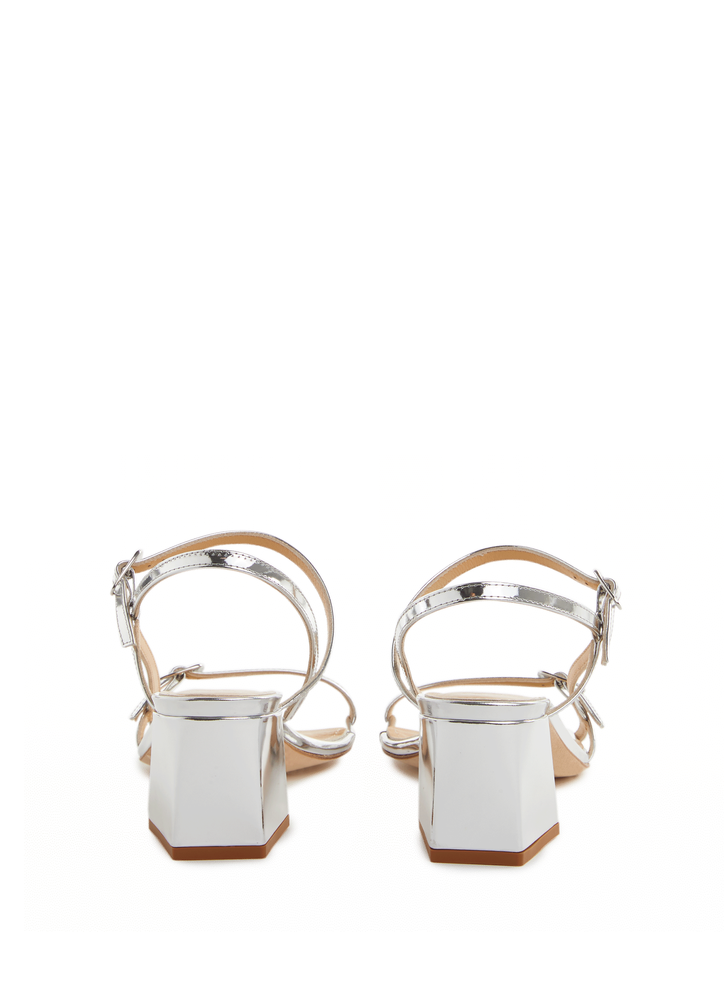 Sandales à talon Greta en cuir AEYDE Argent