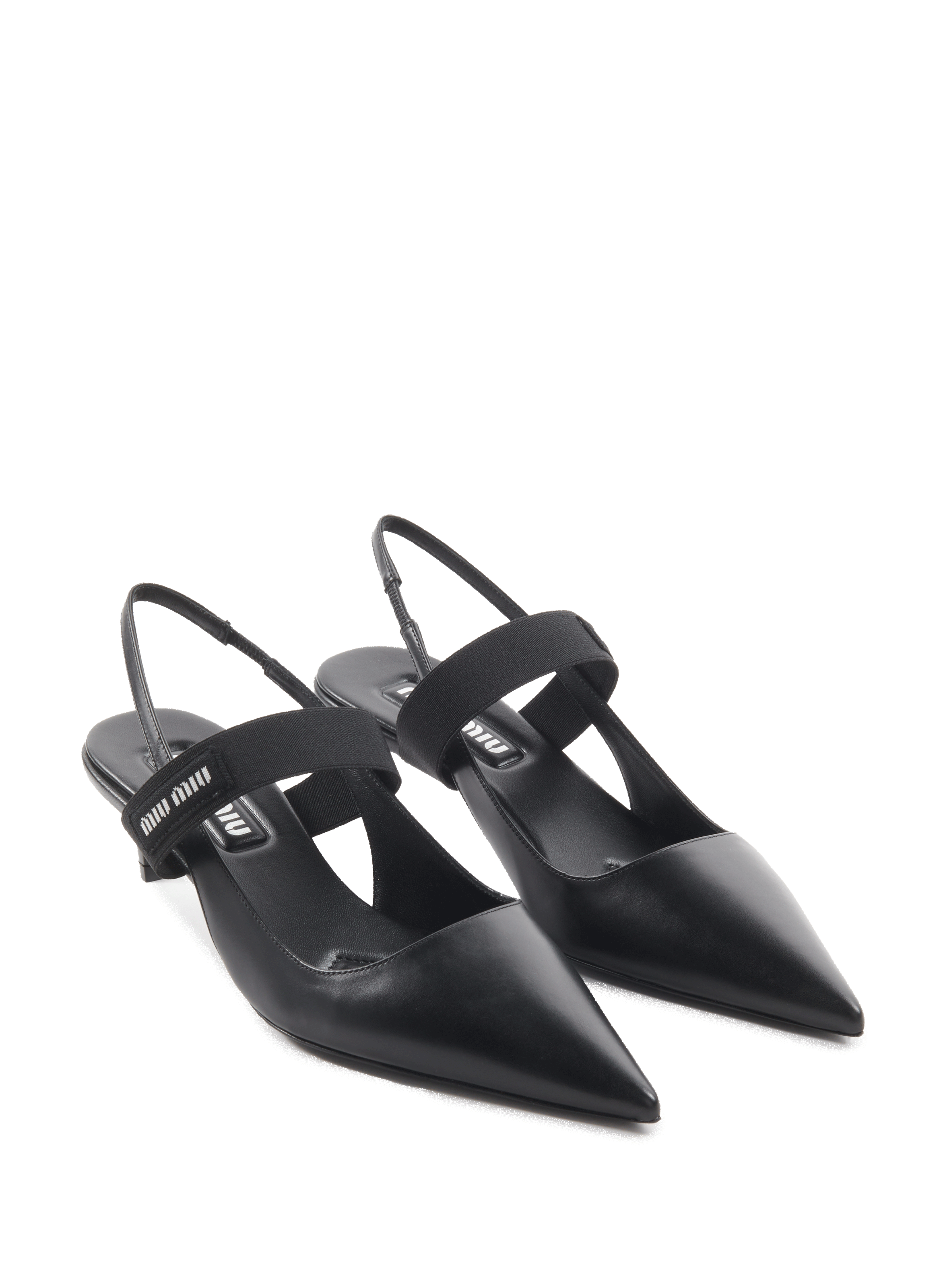 Slingback en cuir  MIU MIU Noir