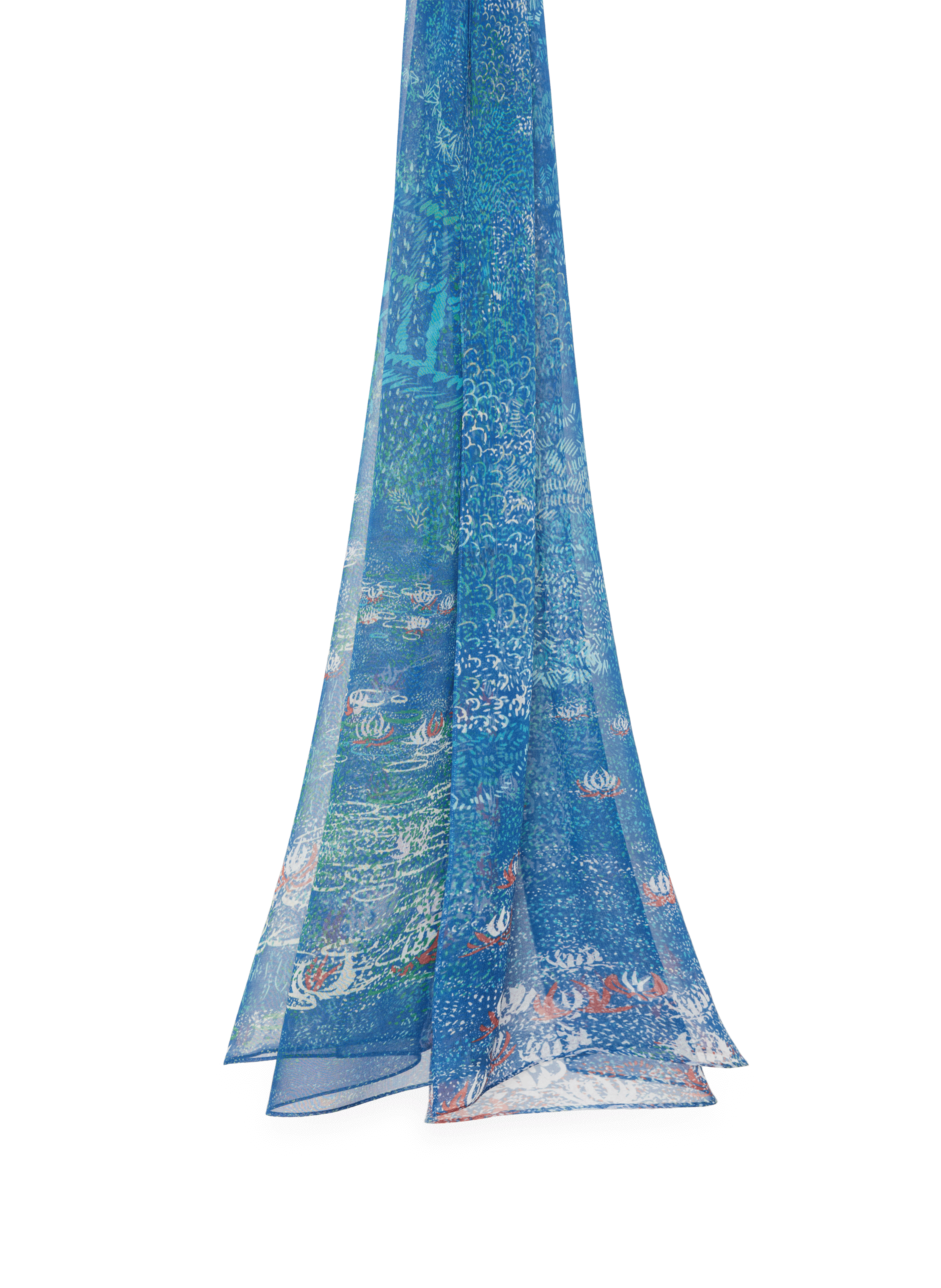 Foulard Harmonie en soie PETRUSSE Bleu