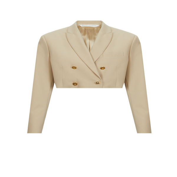 Palm Angels Cropped Jacket In Neutral