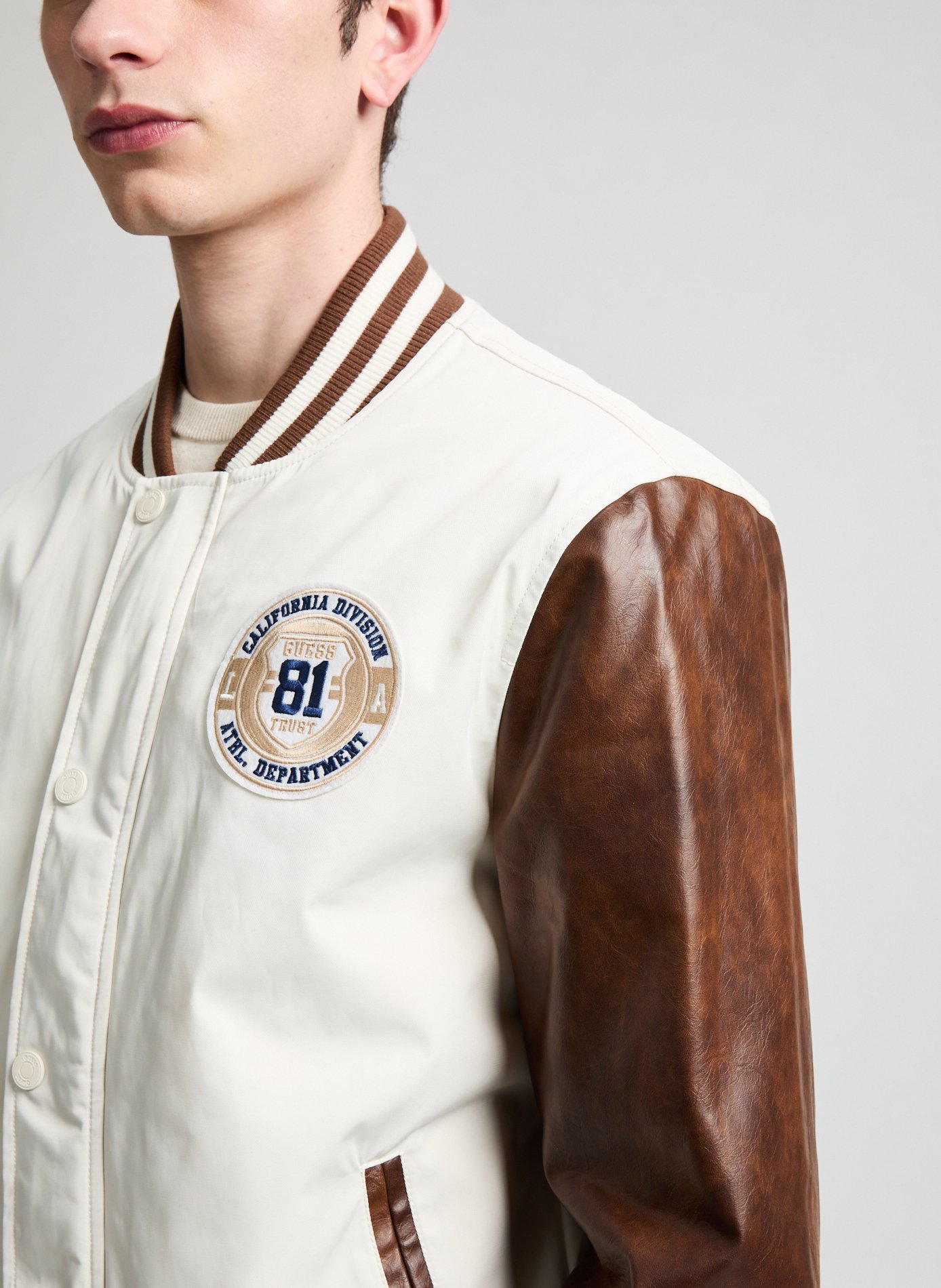 Bomber bi-matière rembourré GUESS Beige