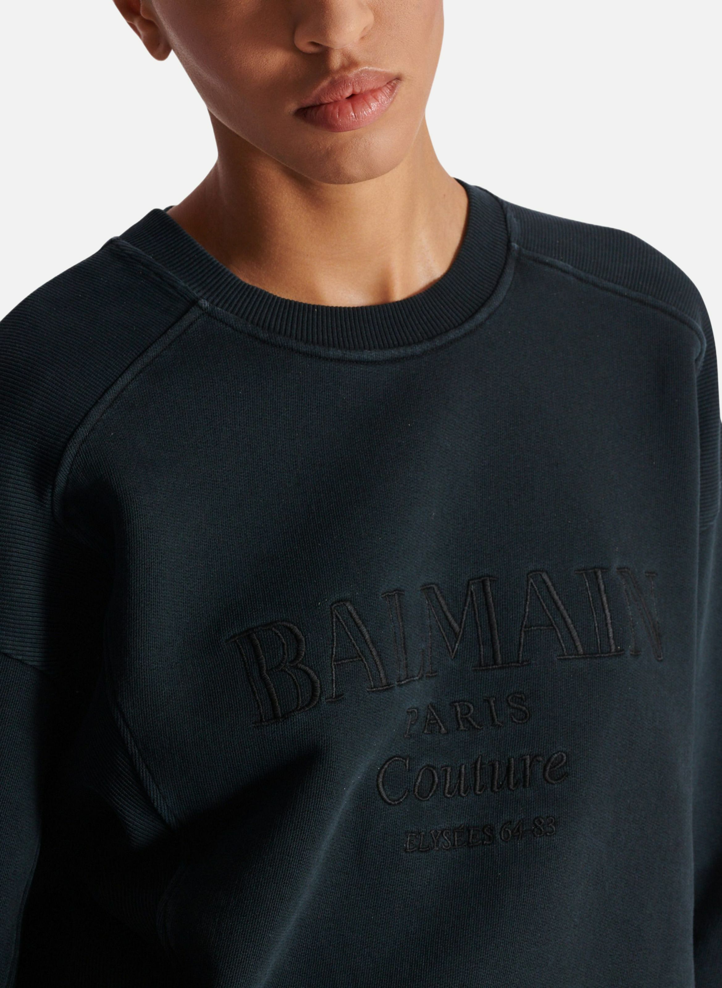 Sweatshirt brodé balmain couture BALMAIN Gris