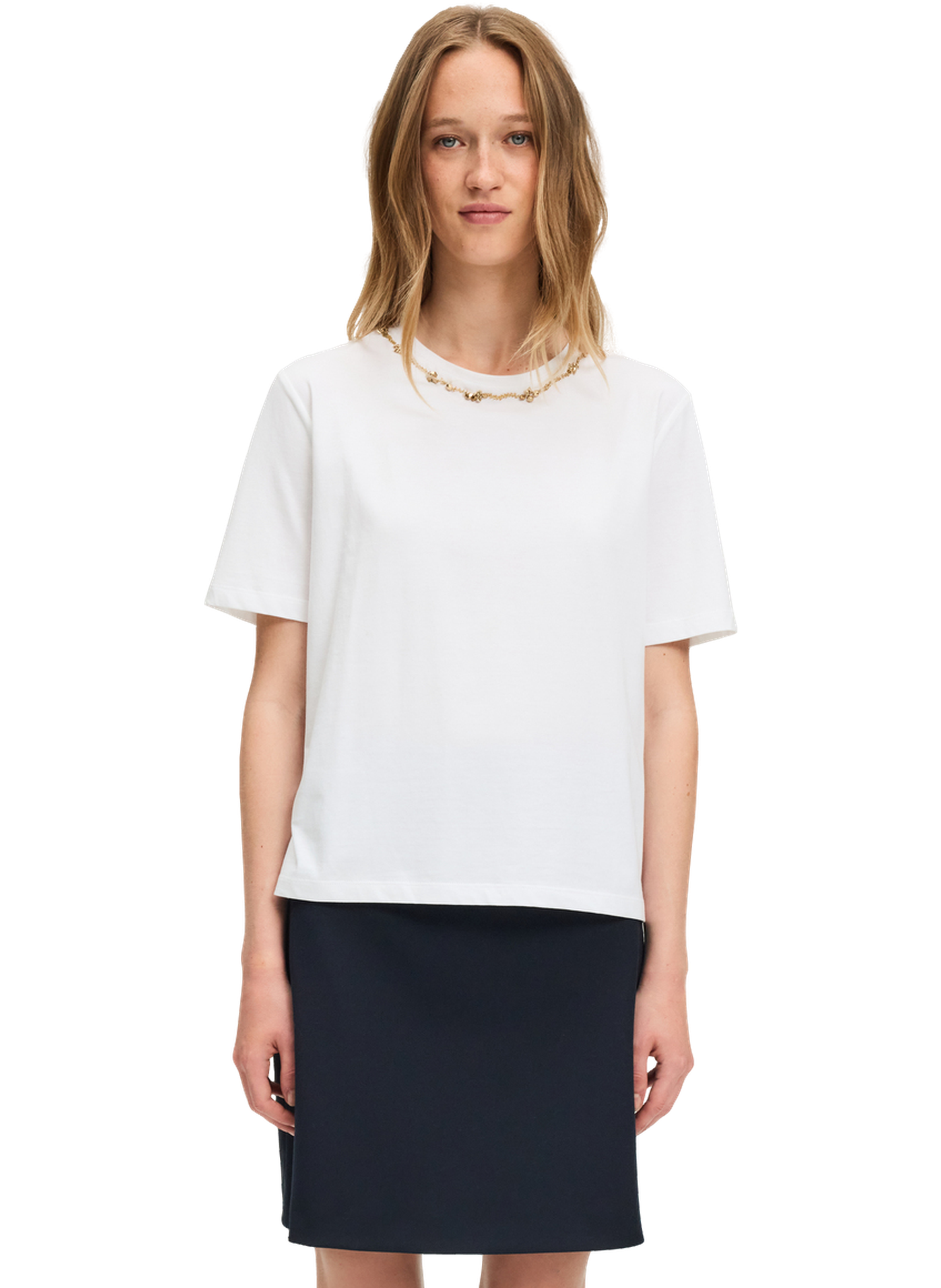 PABLO T-shirt en coton à bijoux dorés - hasna Beige