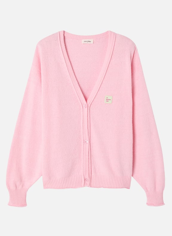 Gilet droit en coton bio mélangé dylbay Rose by AMERICAN VINTAGE AMERICAN VINTAGE Gilet droit en coton bio mélangé dylbay Rose