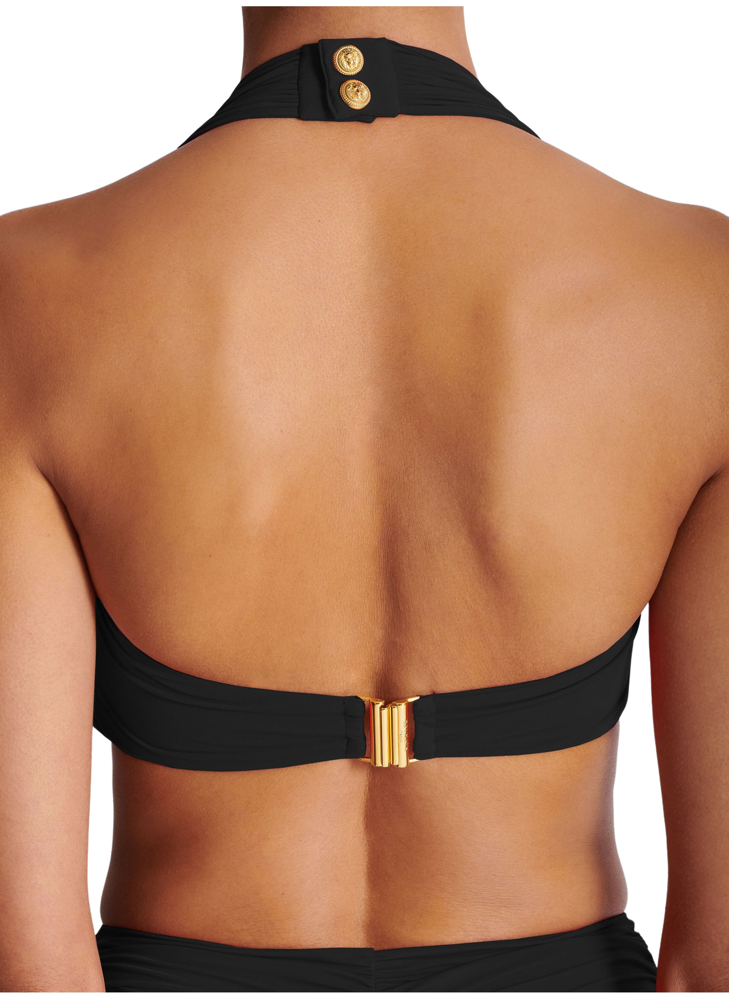 Maillot de bain deux pièces uni BALMAIN Noir