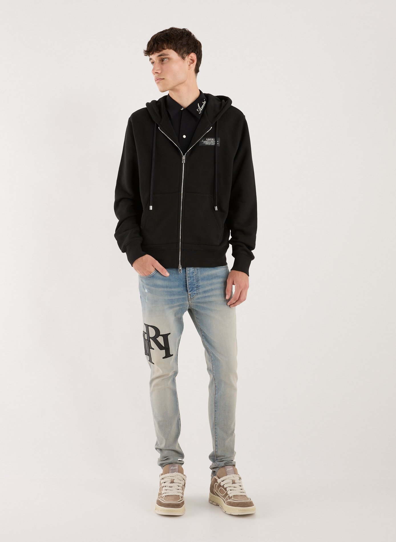 Sweatshirt à capuche en coton AMIRI Noir