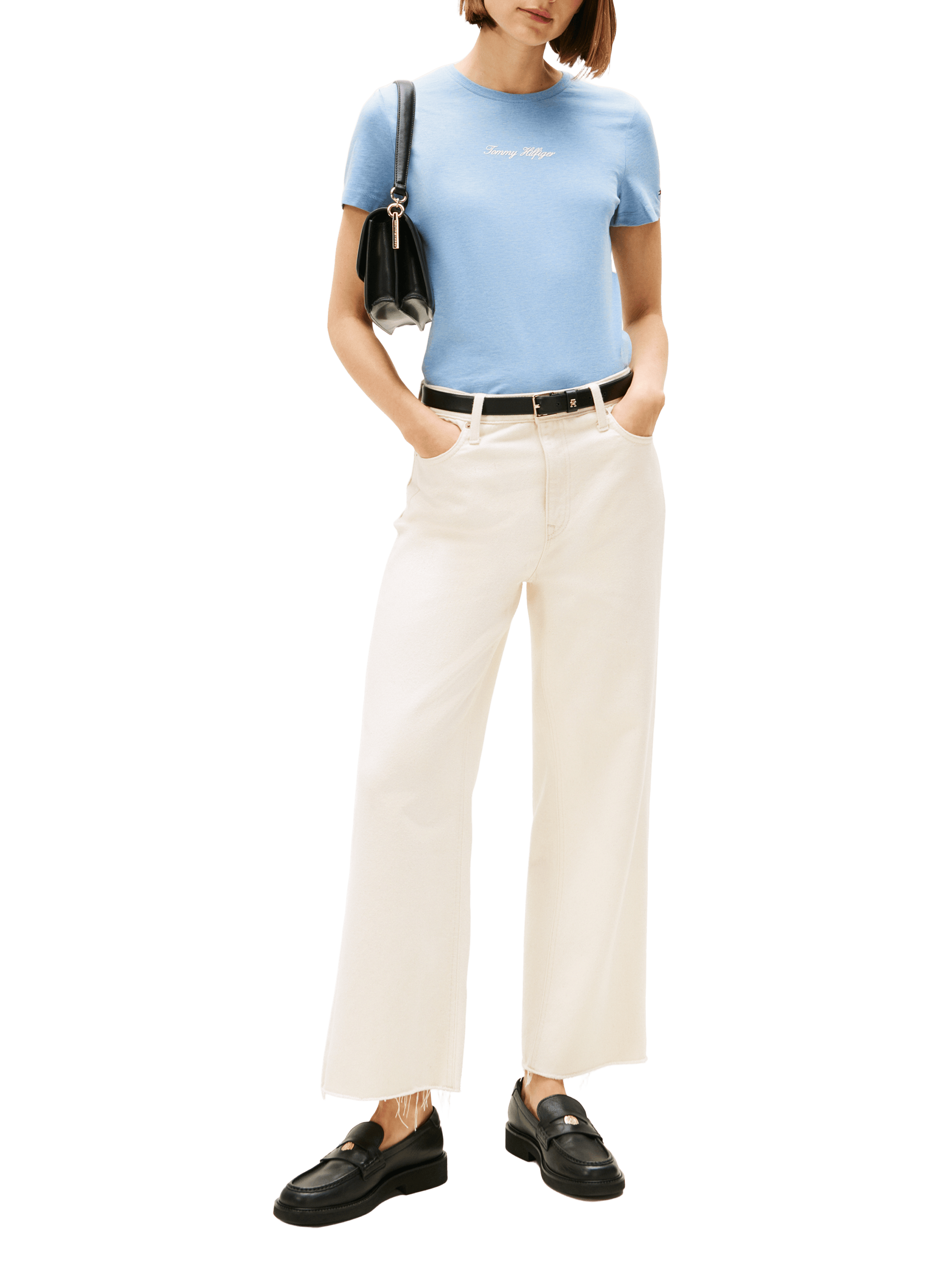 T-shirt à logo en coton TOMMY HILFIGER Bleu