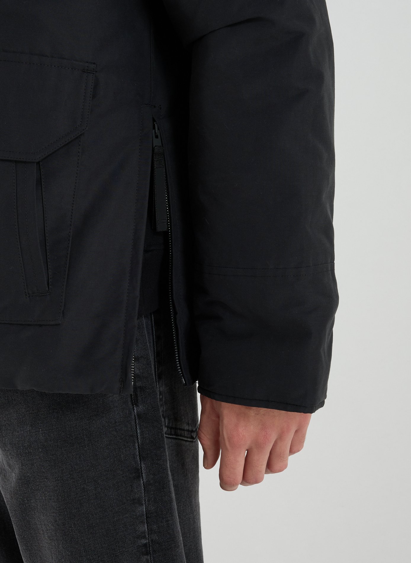 Parka à capuche amovible en coton mélangé CANADA GOOSE Gris