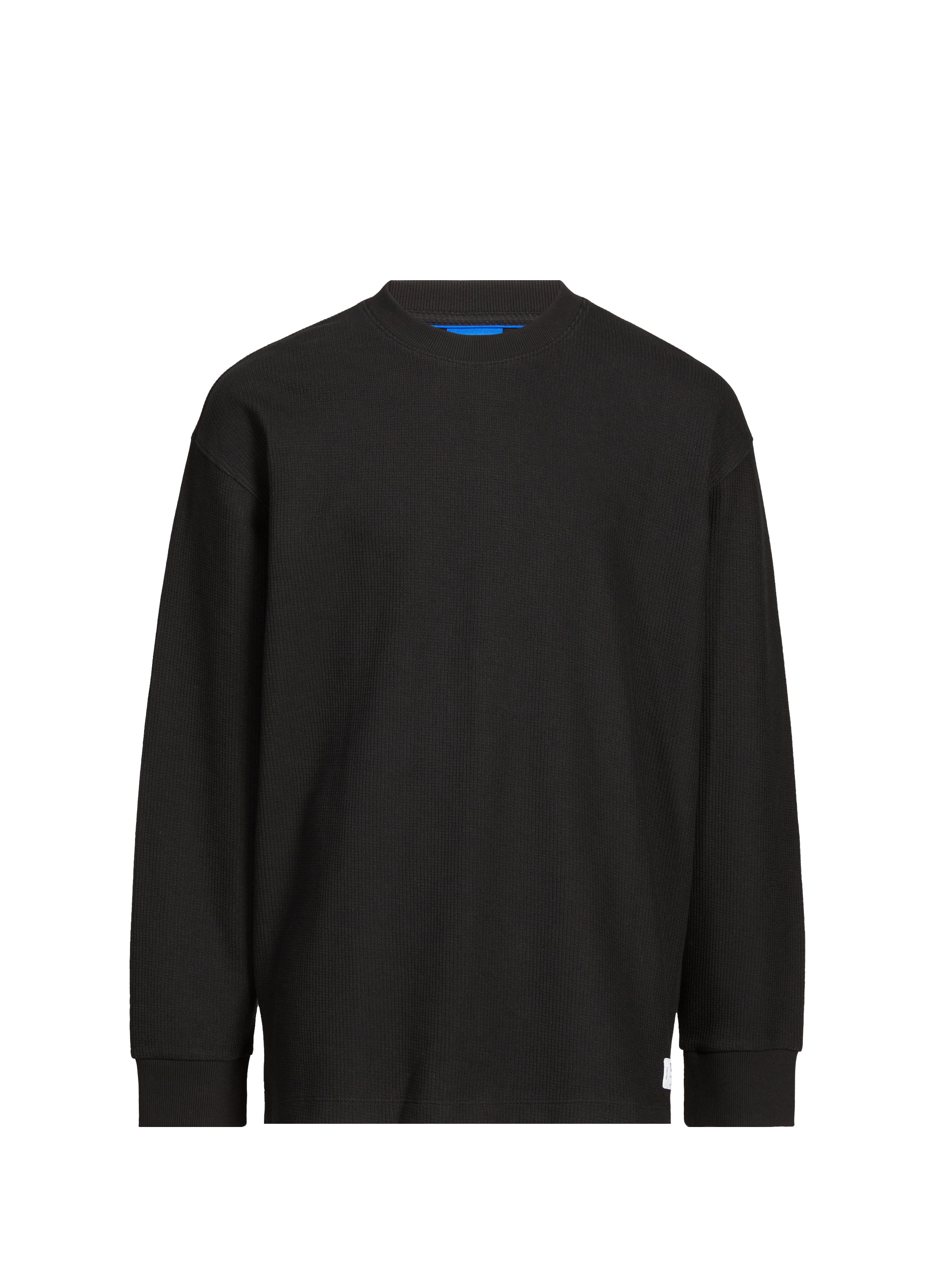 HUGO BLUE Round neck long sleeve t-shirt in blended cotton Black