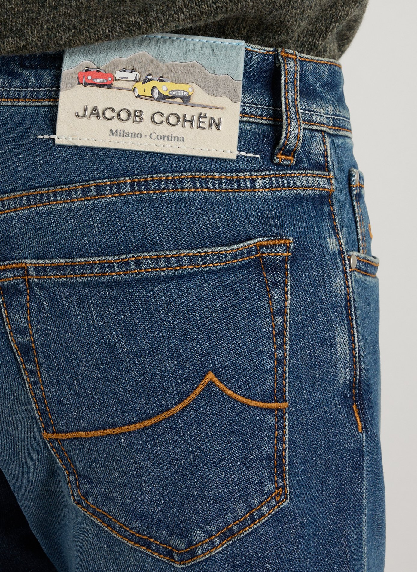 Jeans droit en coton mélangé JACOB COHEN Bleu