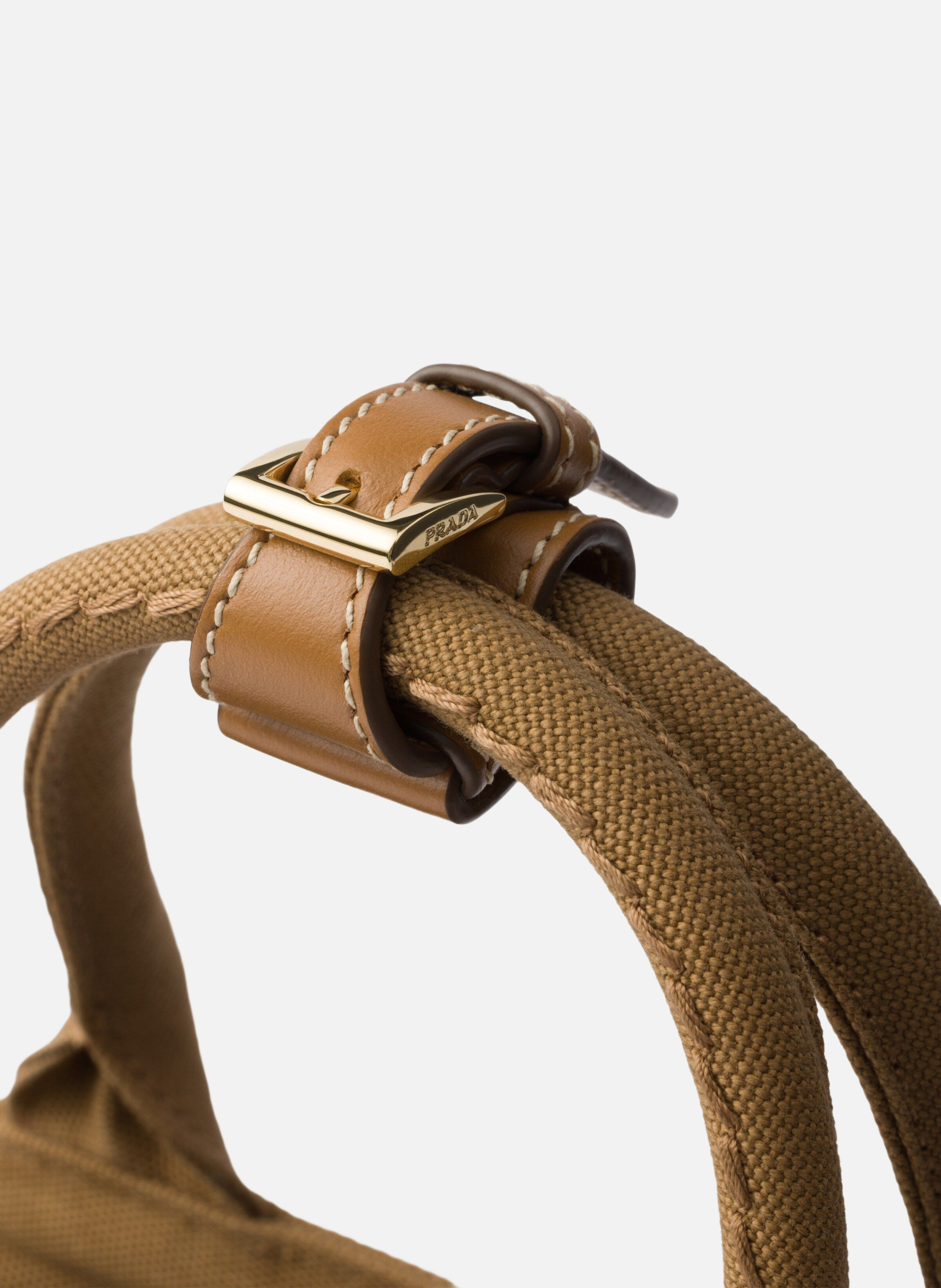 Mini sac à main prada jardinière en toile de coton PRADA Marron