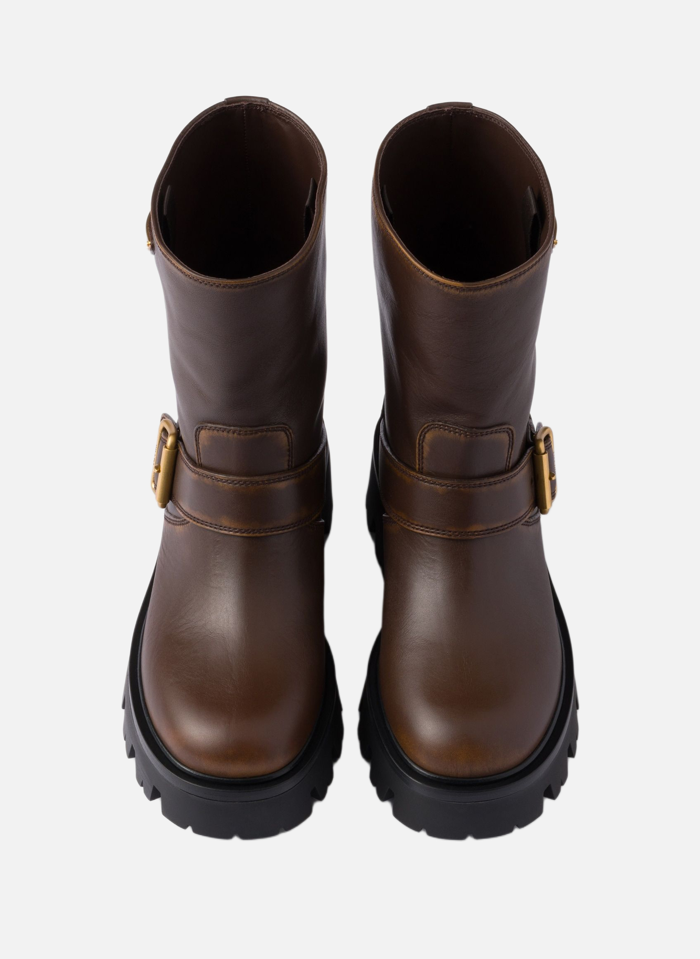 Bottines en cuir PRADA Marron