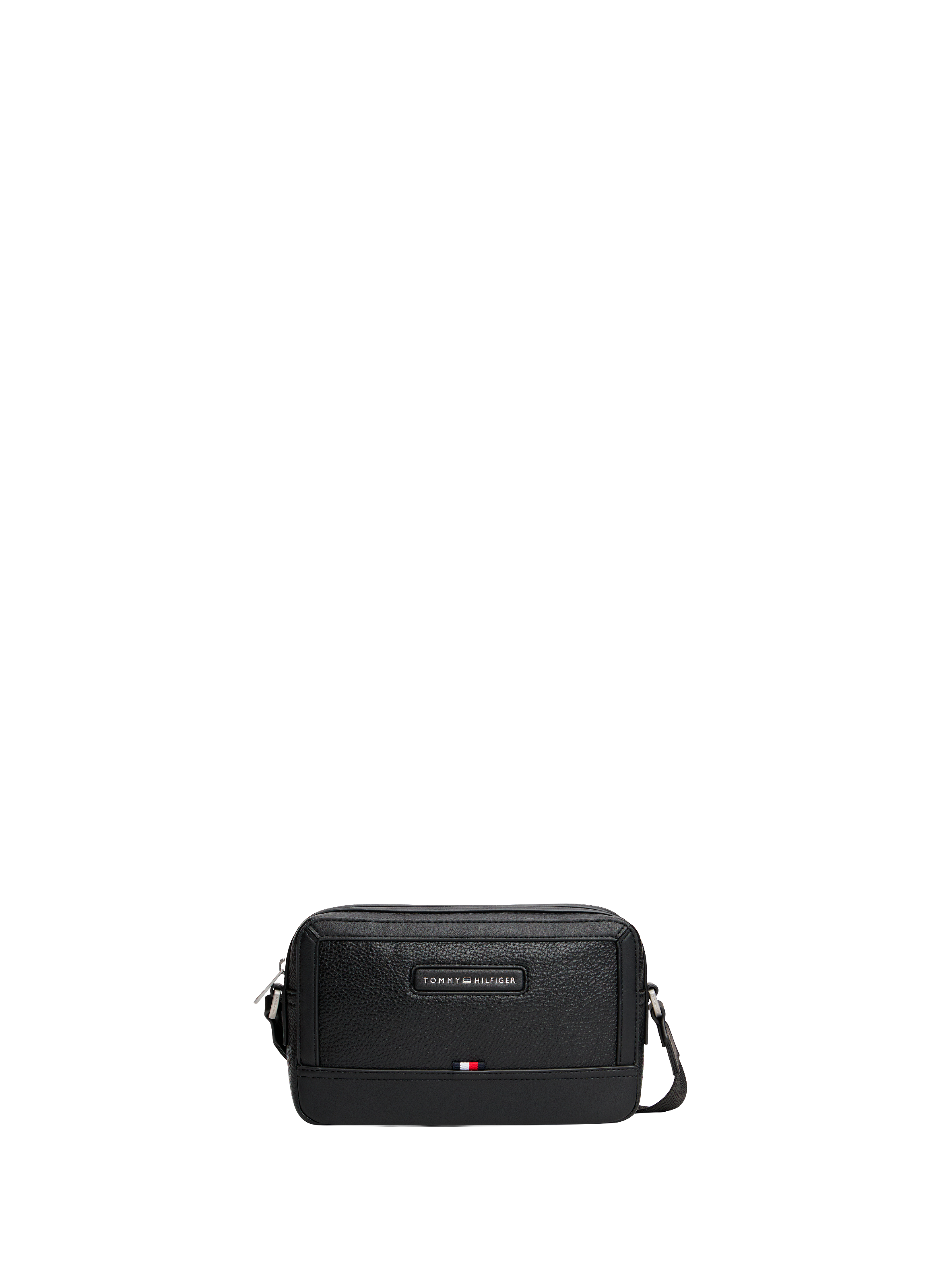 Faux leather messenger bag TOMMY HILFIGER Black