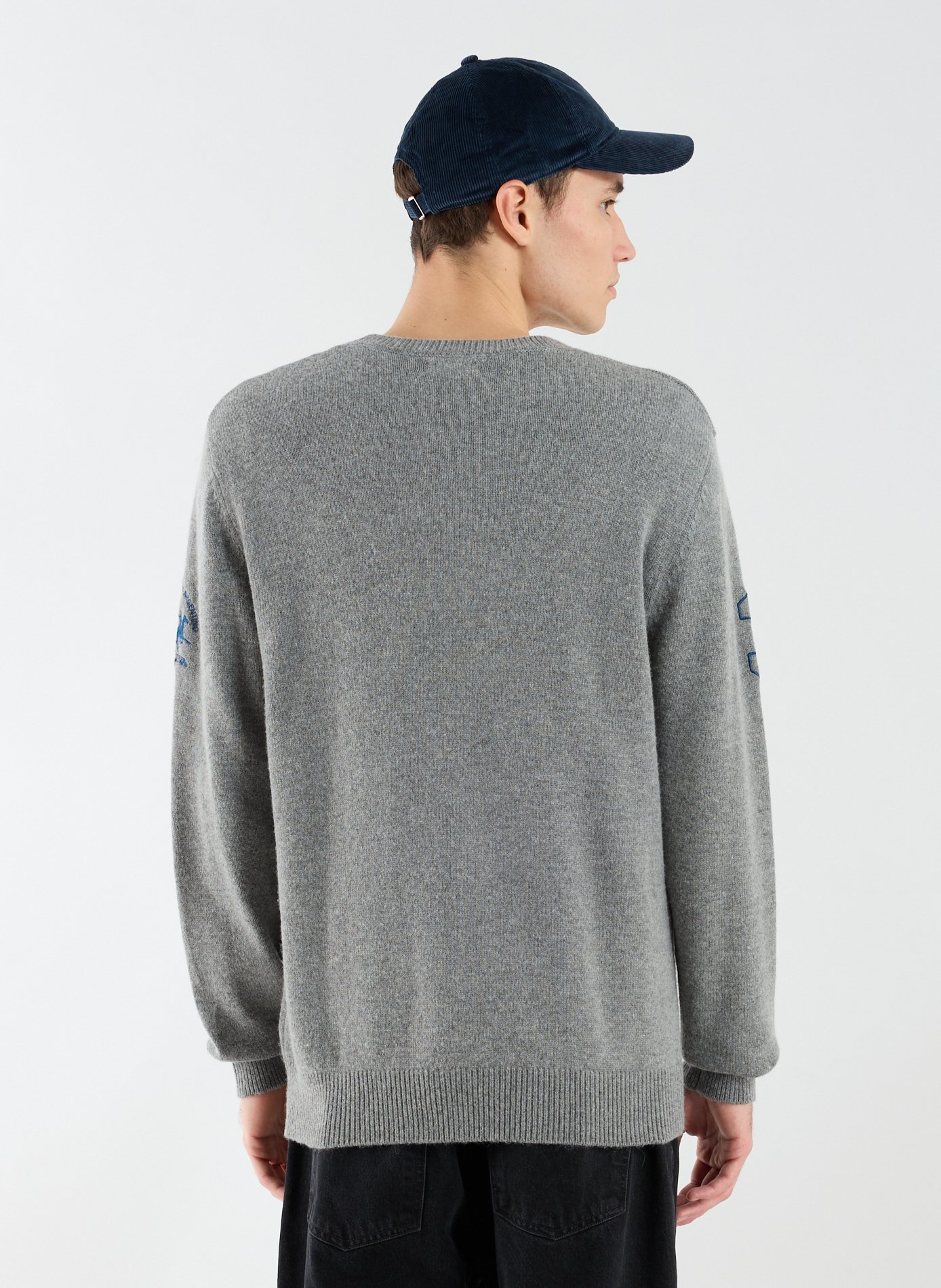 Pull col rond à logo LA MARTINA Gris