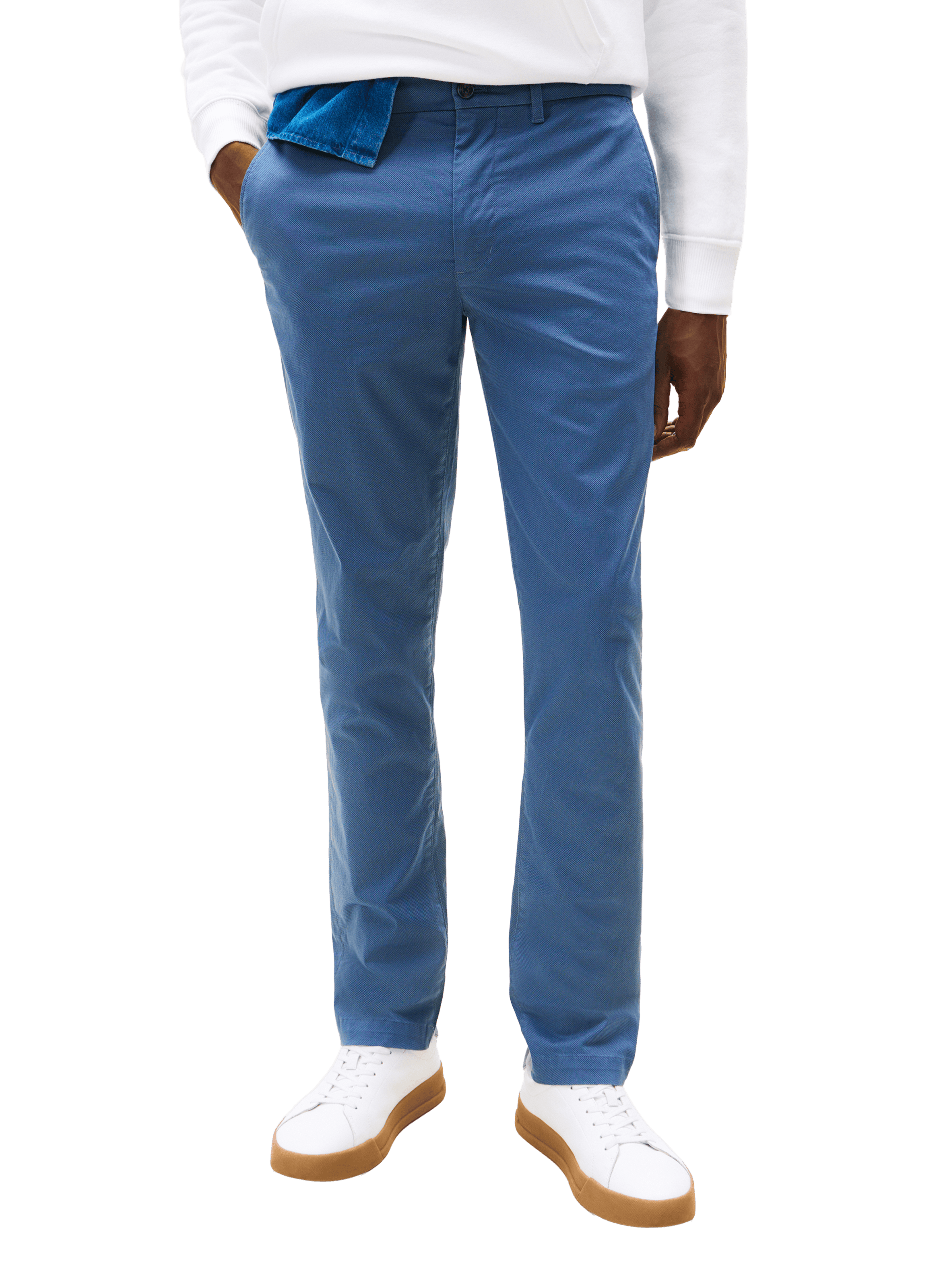 Pantalon coupe slim en coton TOMMY HILFIGER Bleu