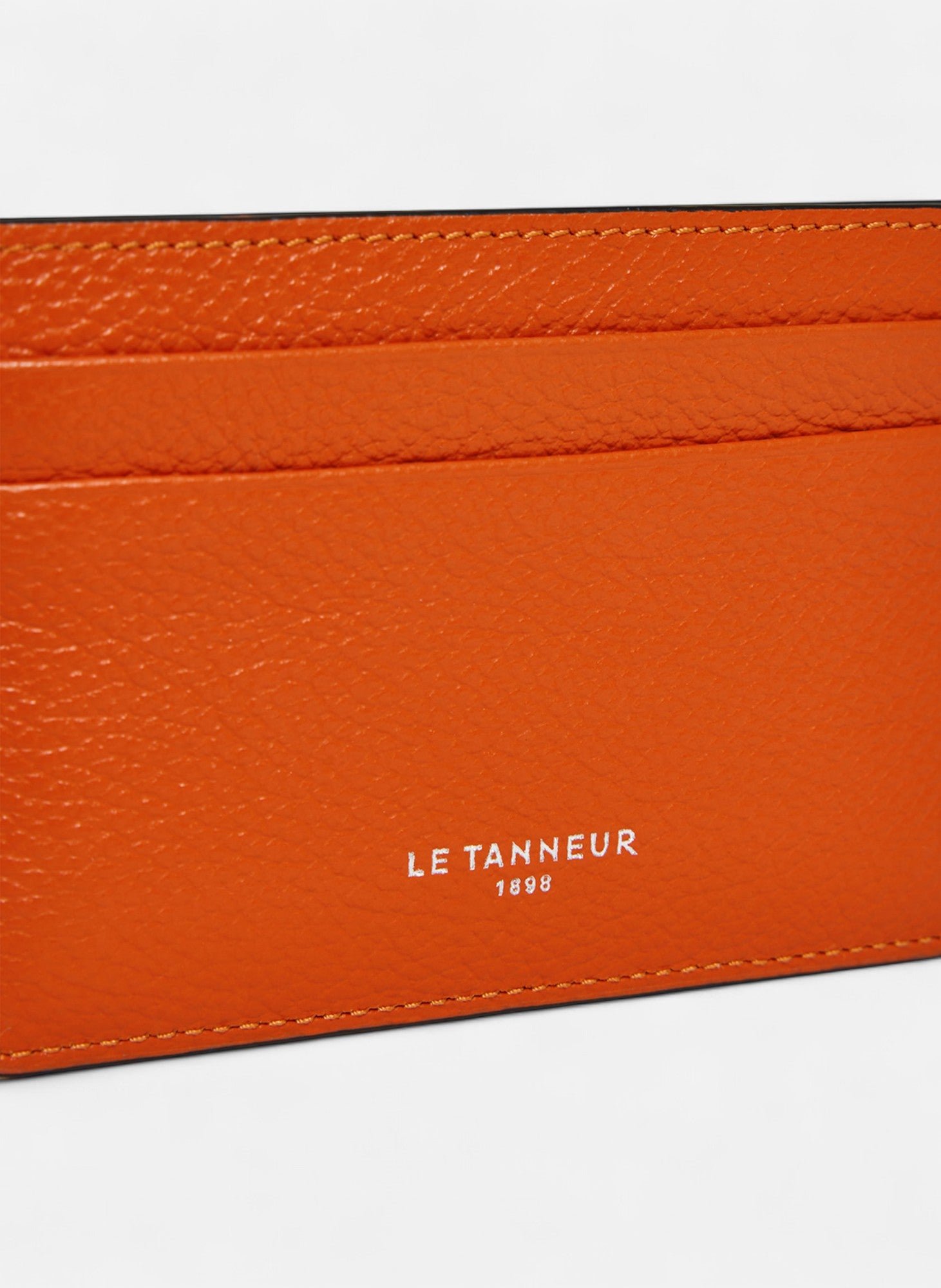 Porte cartes emile en cuir grainé LE TANNEUR Orange