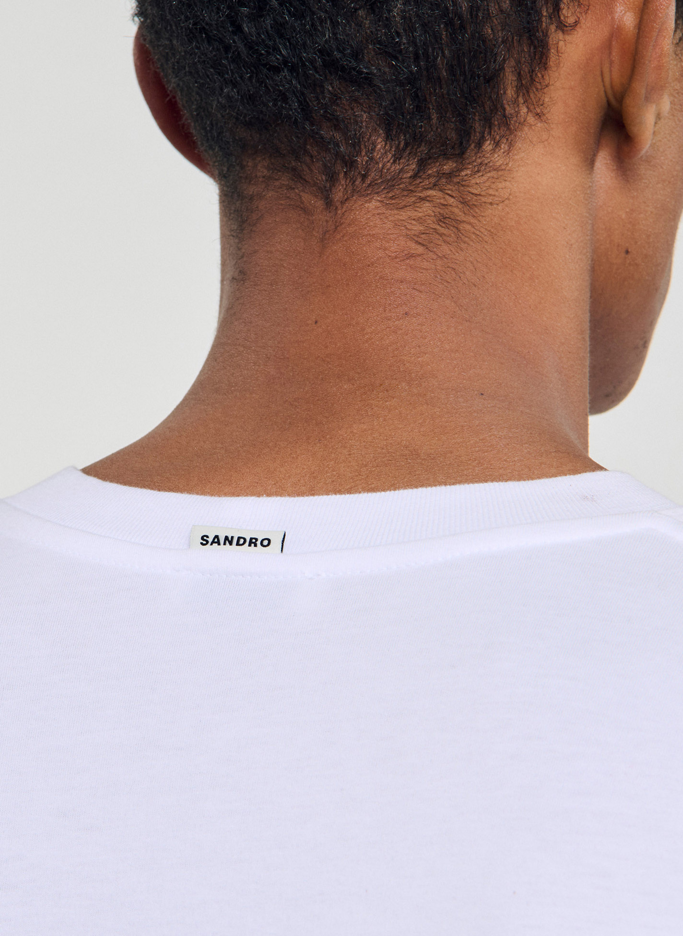 Tee-shirt oversize col rond en coton SANDRO Blanc