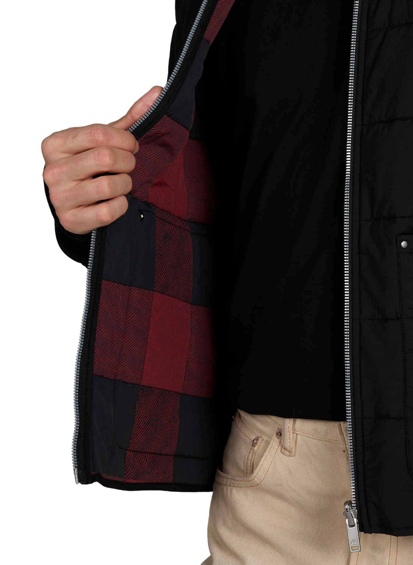 Straight parka with classic collar and removable lining MOOSE KNUCKLES Black