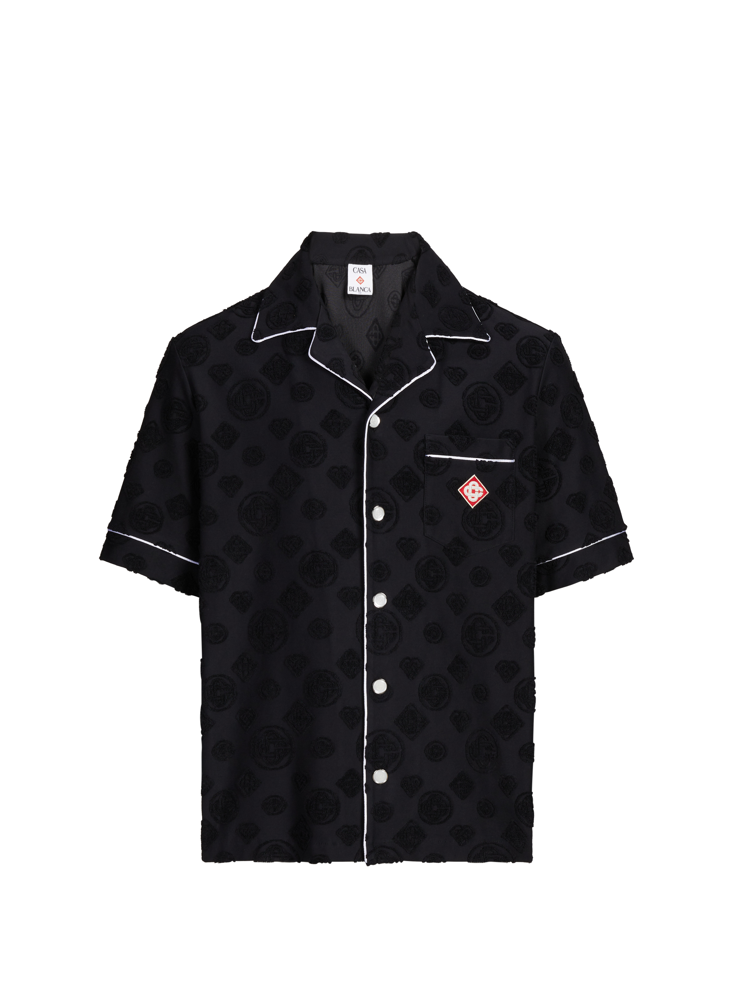 Chemise jacquard droite monogrammé CASABLANCA PARIS Noir