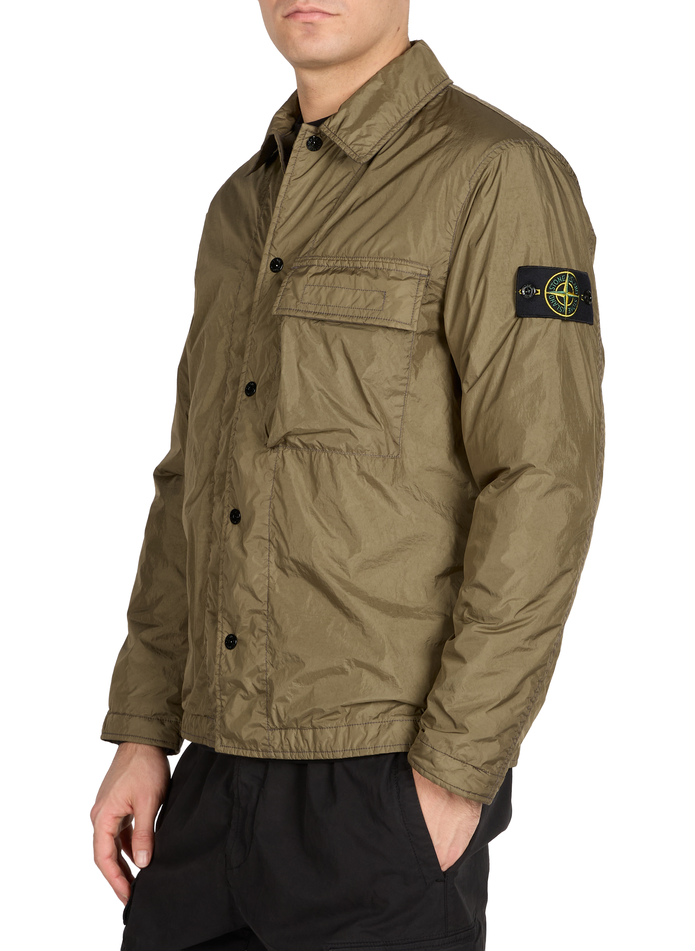 Surchemise à col classique STONE ISLAND Kaki