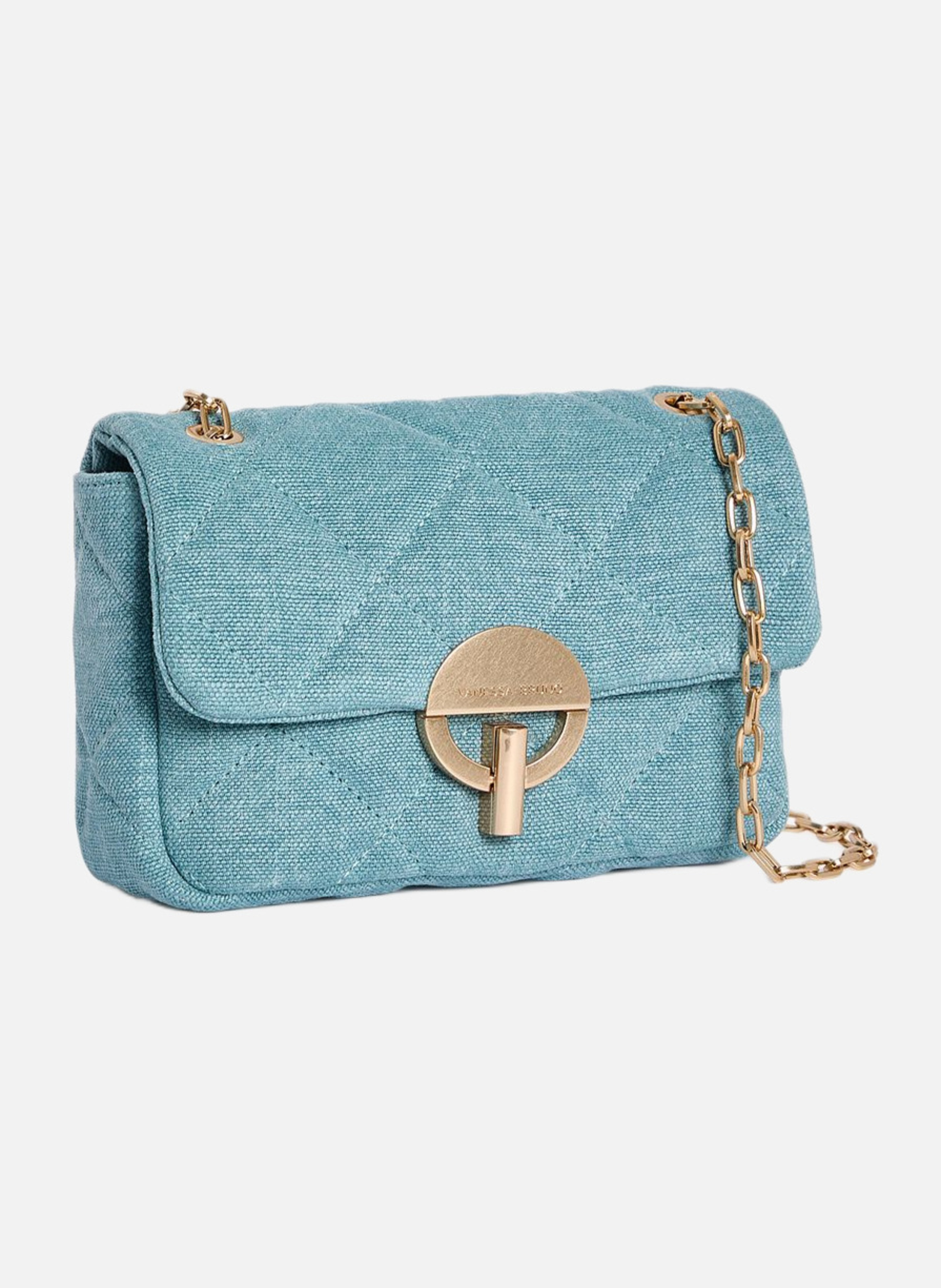 Moyen Sac Moon en Lin VANESSA BRUNO Bleu