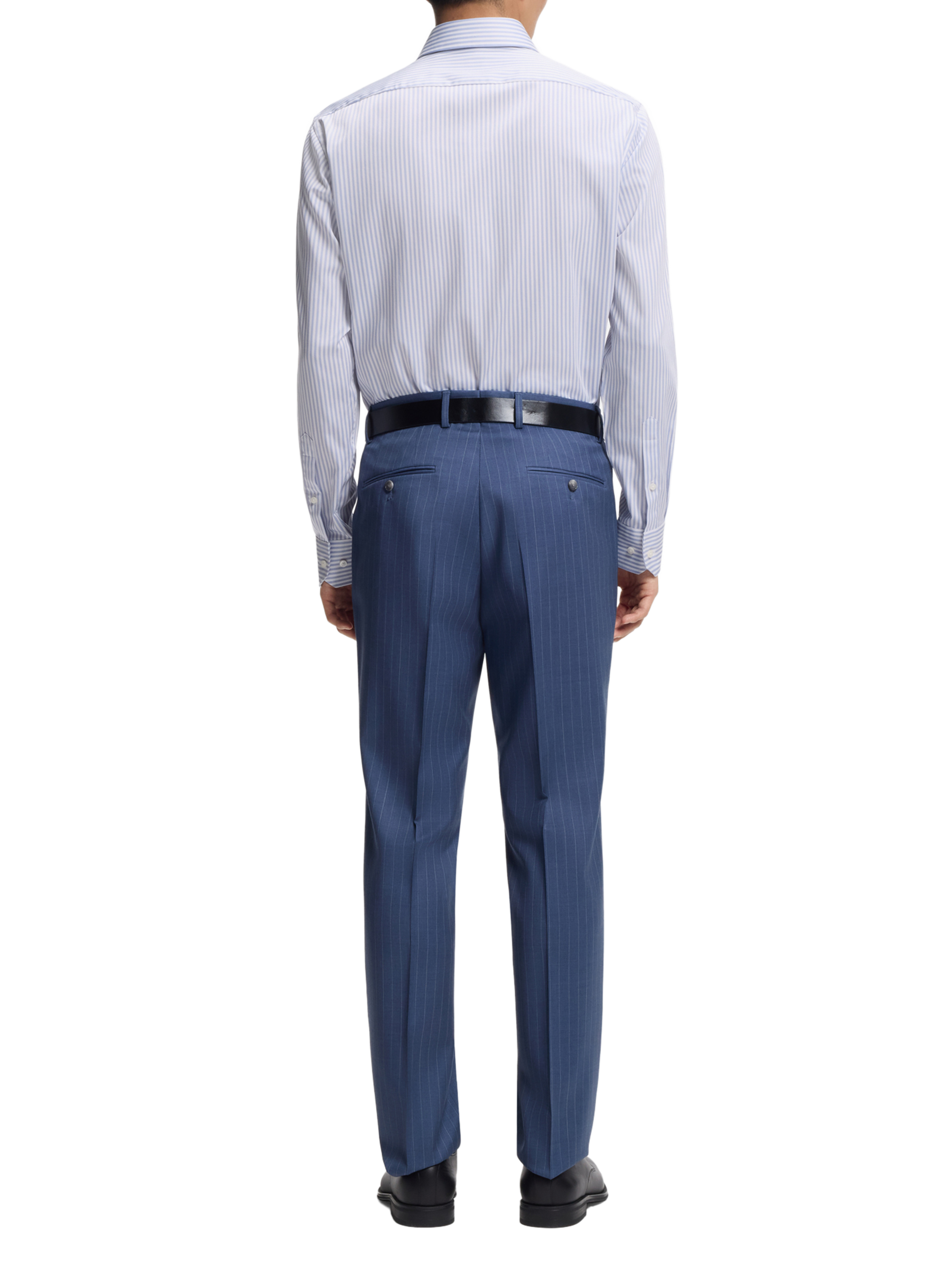 Camicia a righe in cotone BOSS Blu