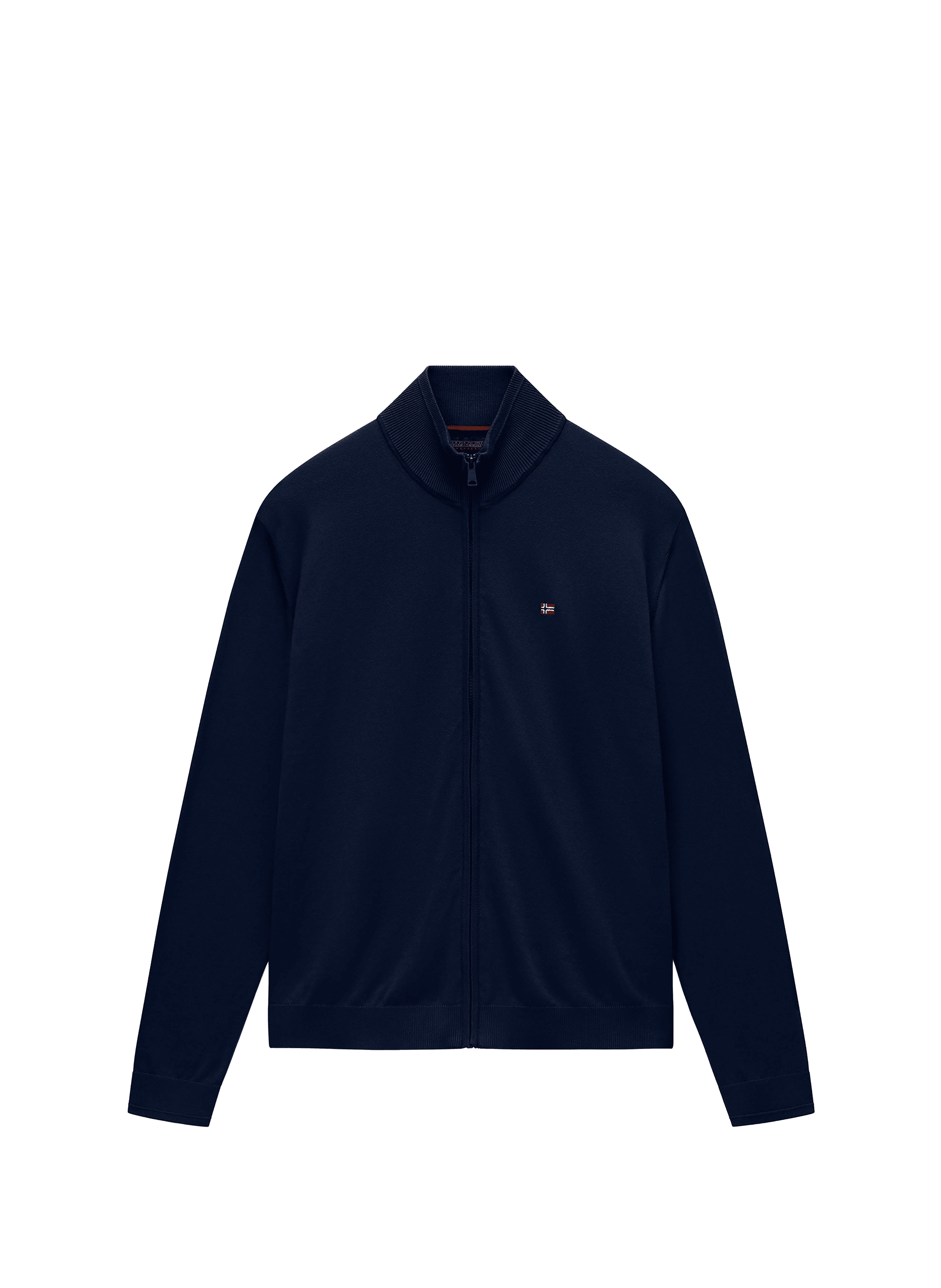 Gilet droit à col montant en coton NAPAPIJRI Bleu