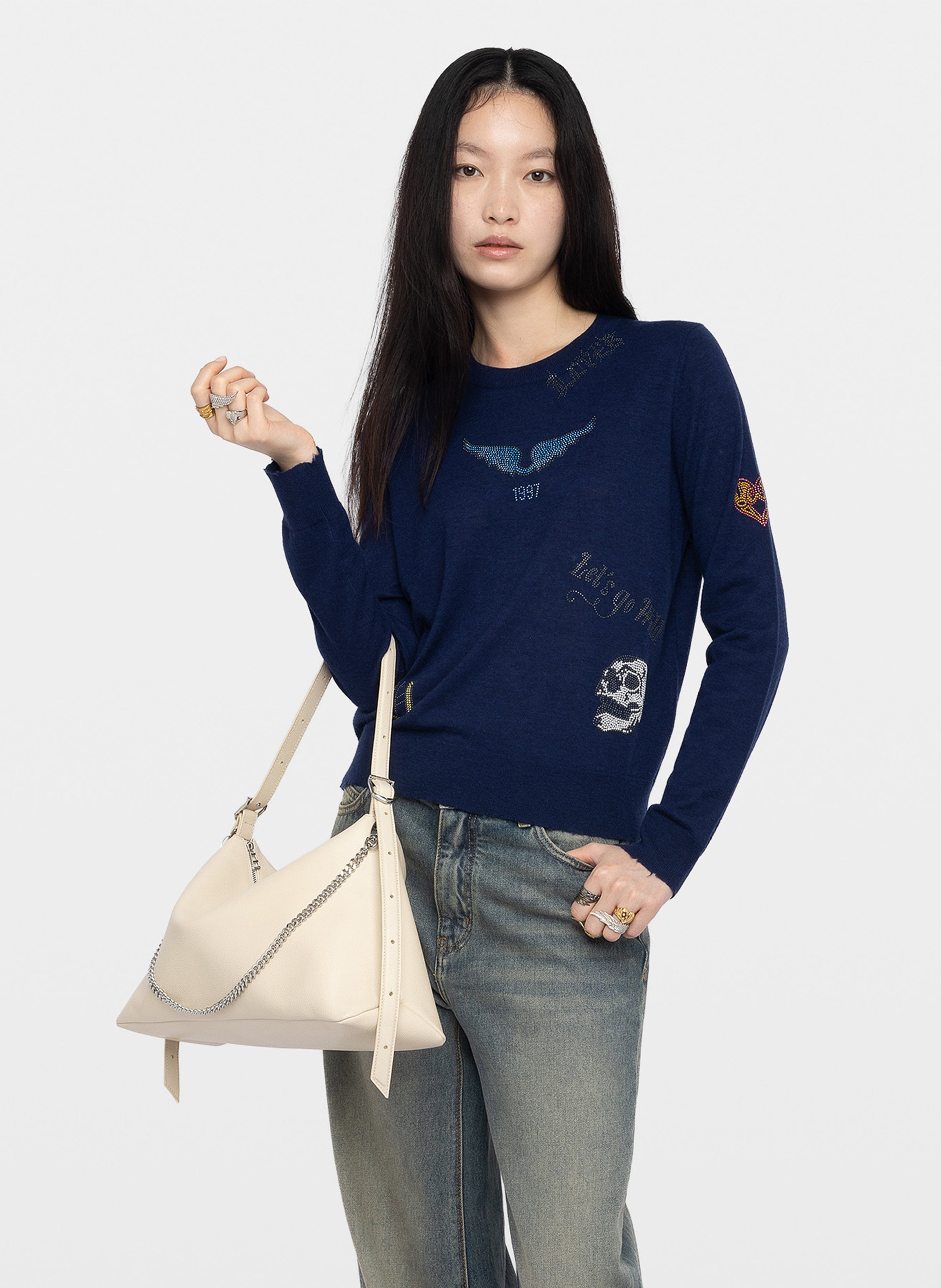 Pull droit col rond en cachemire miss ZADIG&VOLTAIRE Bleu