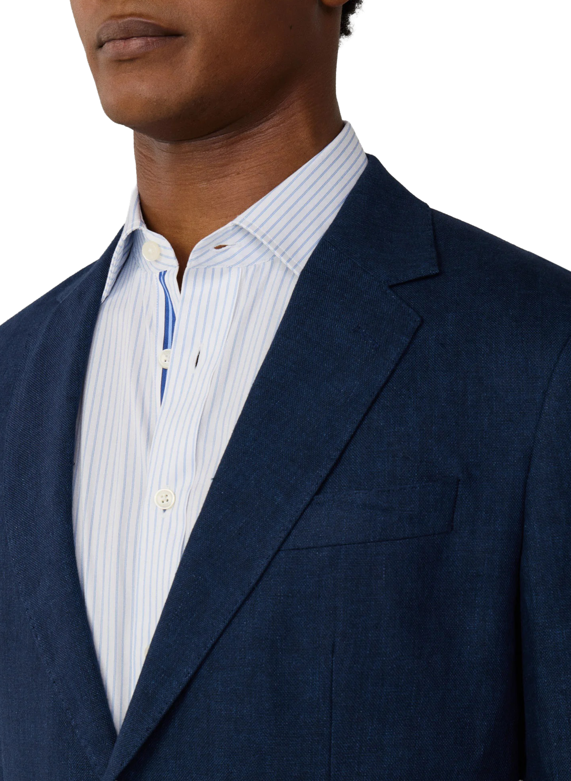 Fitted linen jacket HACKETT Blue