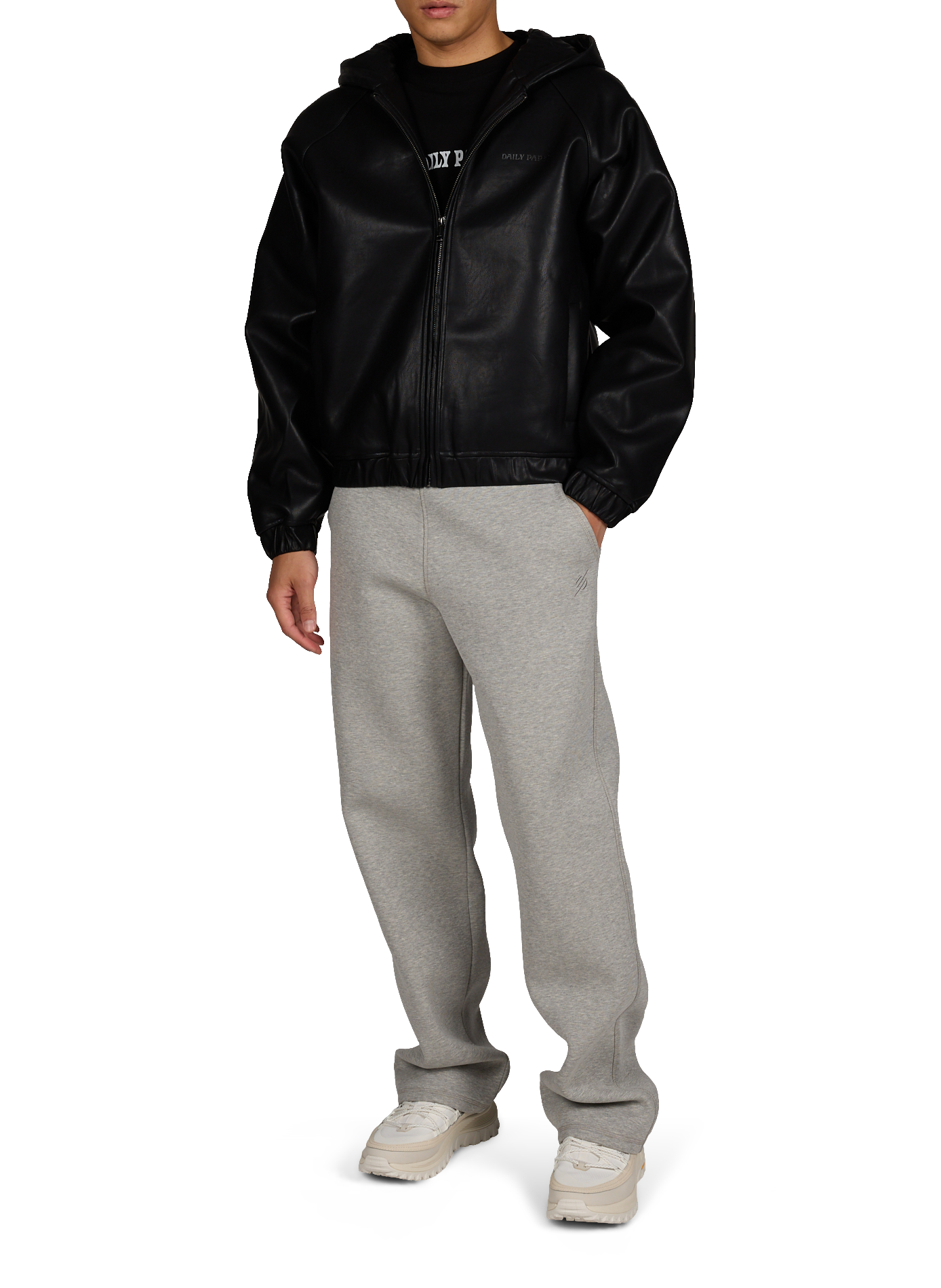 Solid Hooded Zip-Up Jacket DAILY PAPER Black