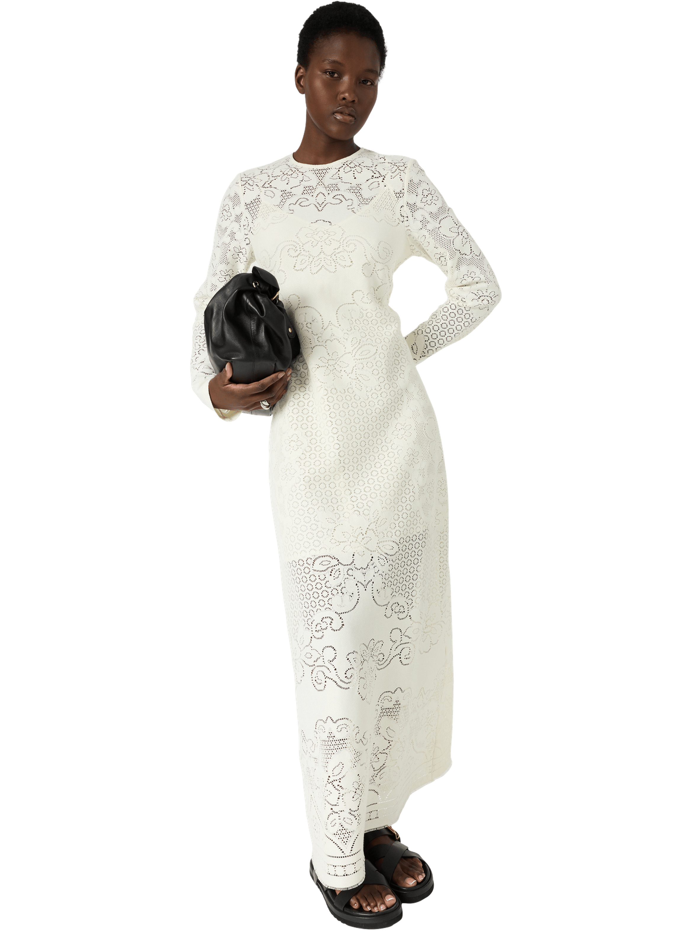 Robe longue en dentelle - riyane GERARD DAREL Beige
