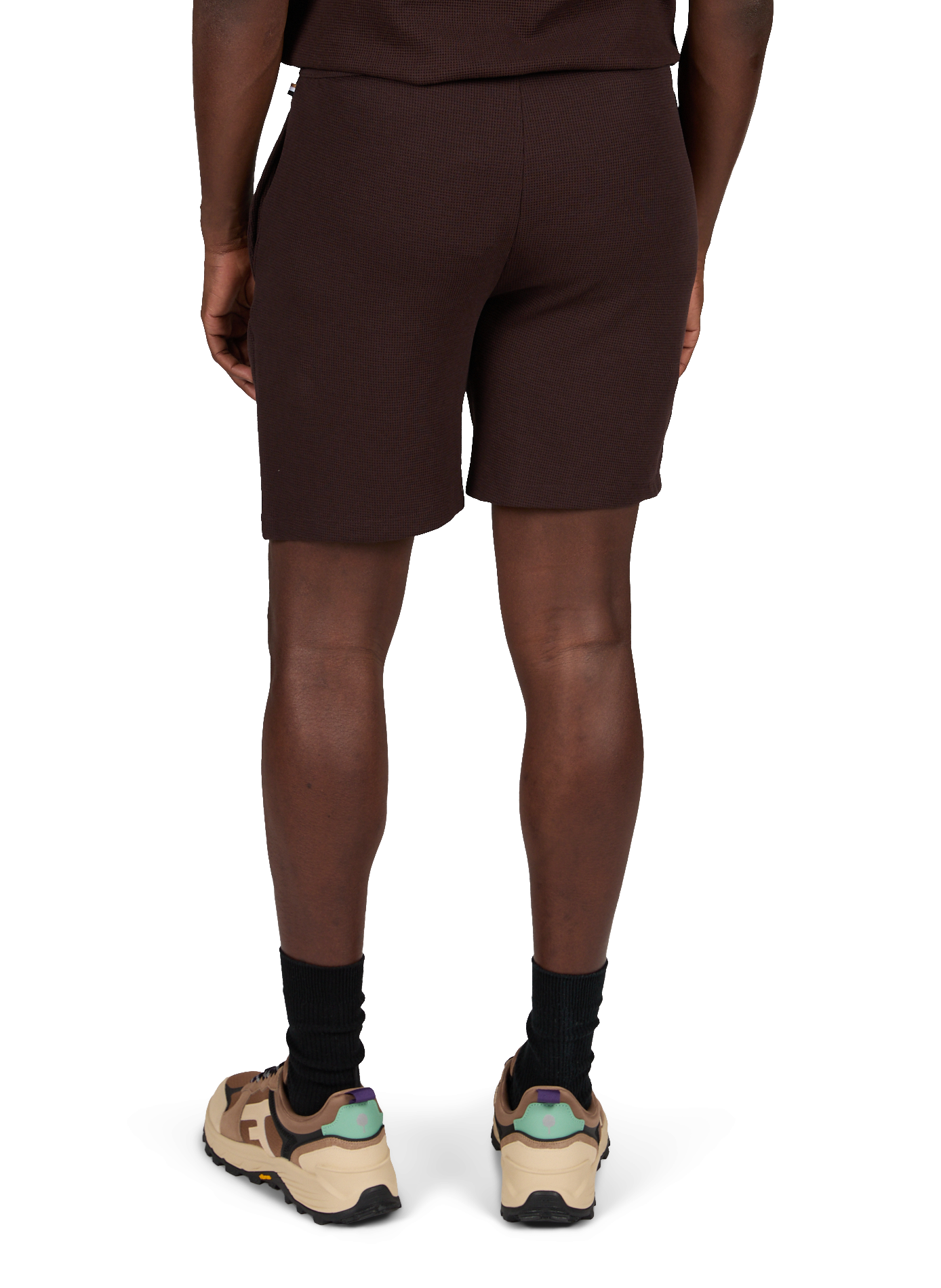 Short droit en coton piqué mélangé BOSS Marron