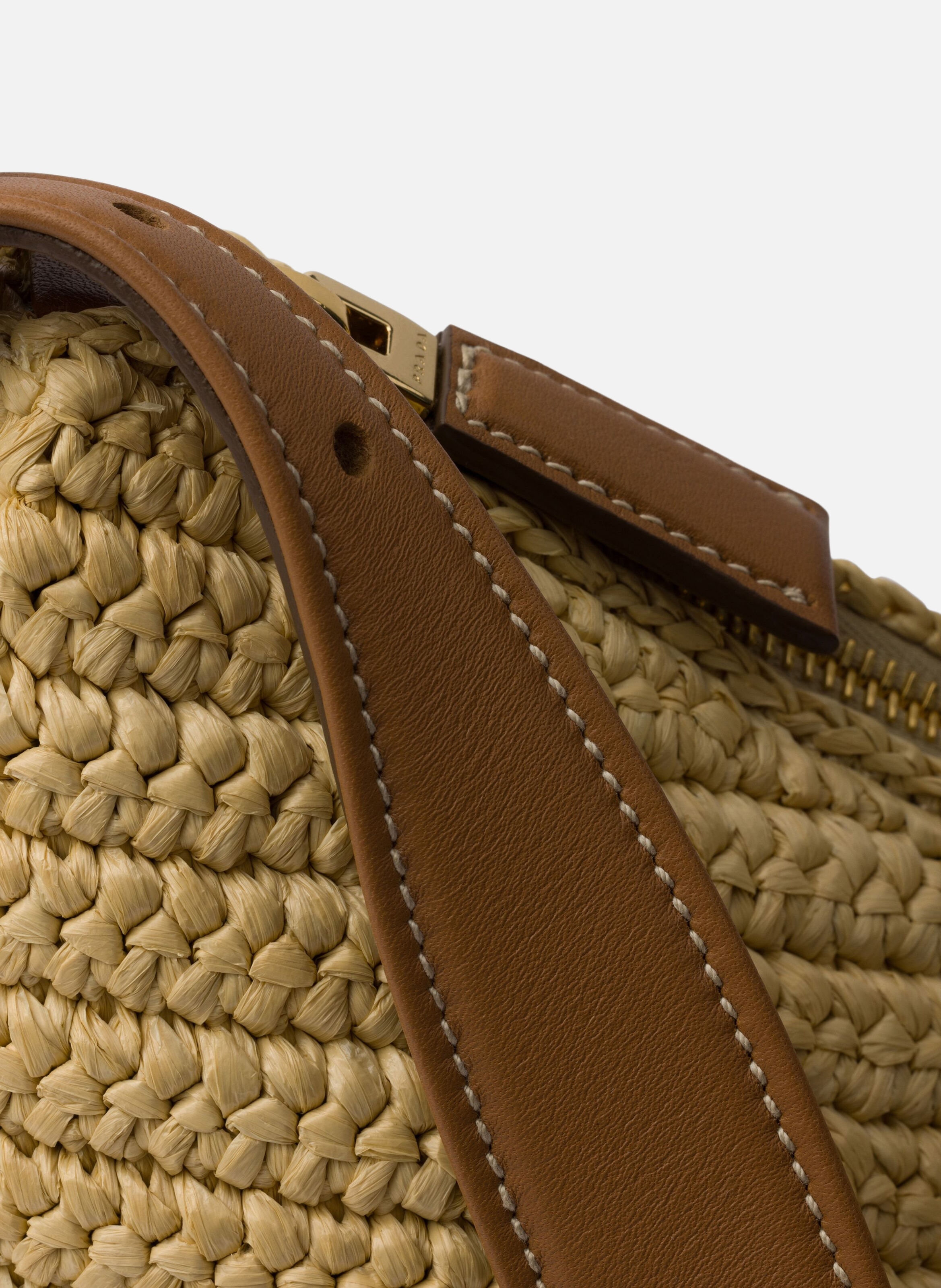 Grand sac prada aimée en crochet et cuir PRADA Beige