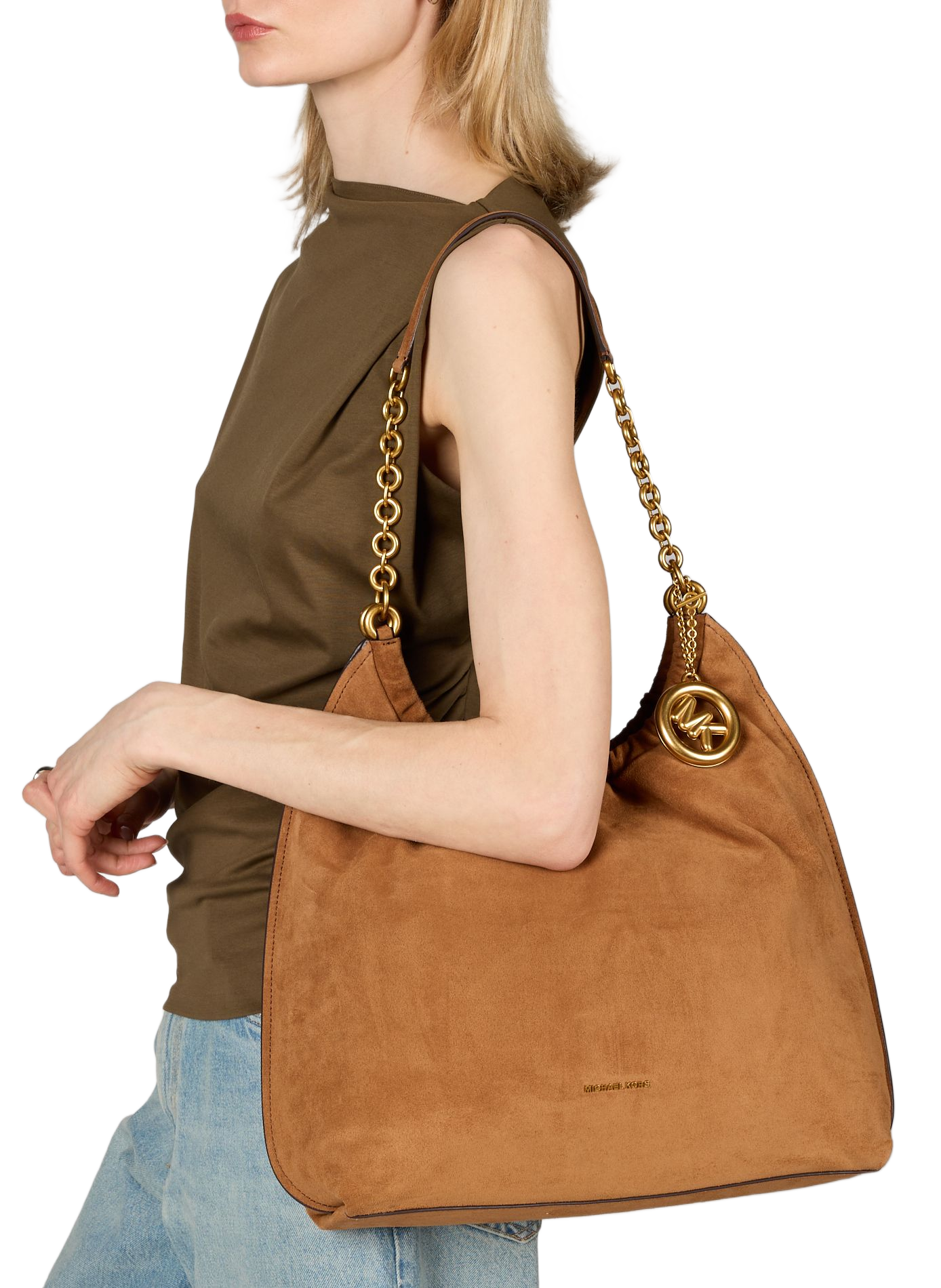 Large Indie calf leather tote bag MICHAEL KORS Brown