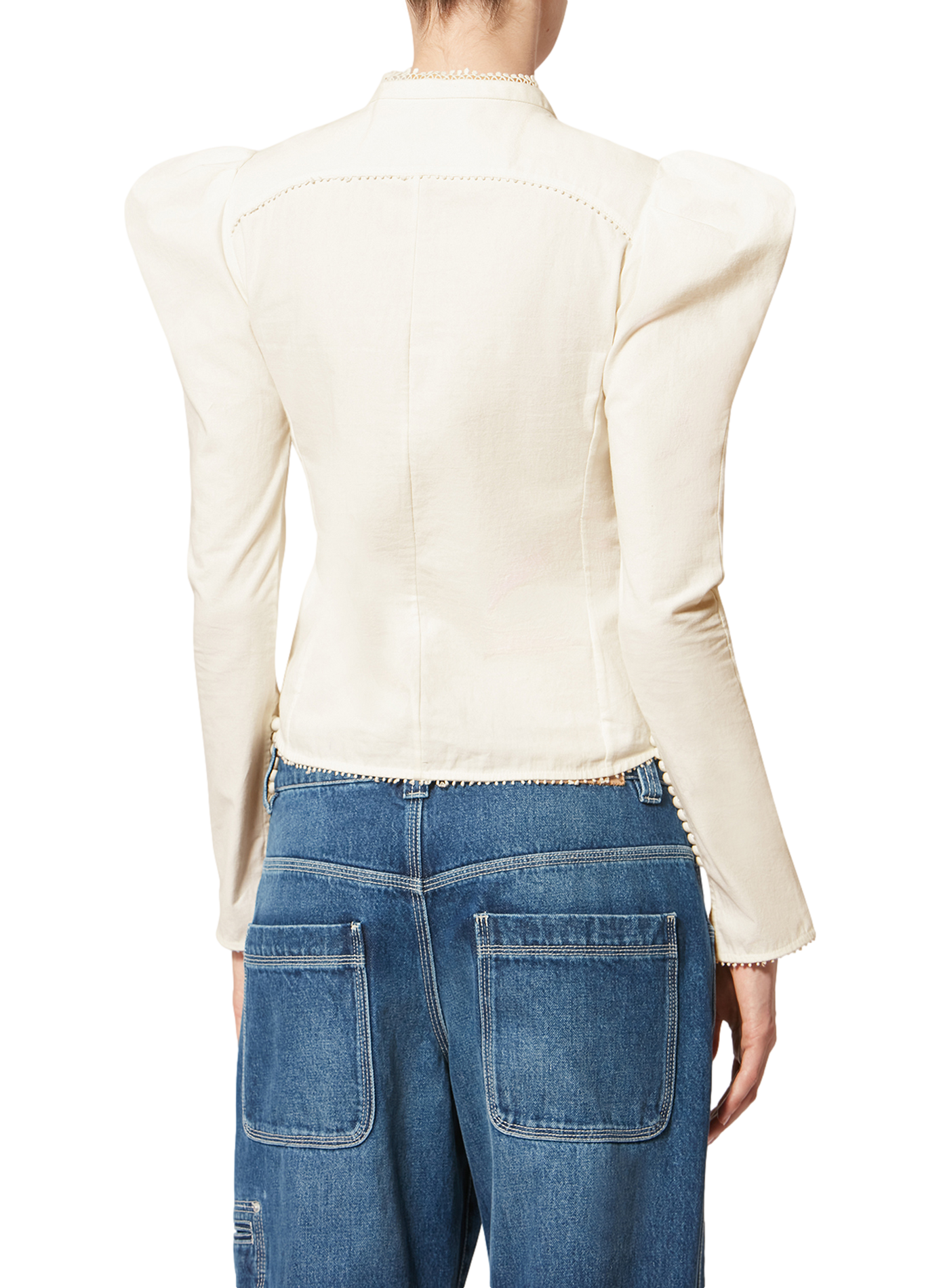 Calina ruffled cotton shirt. ISABEL MARANT White