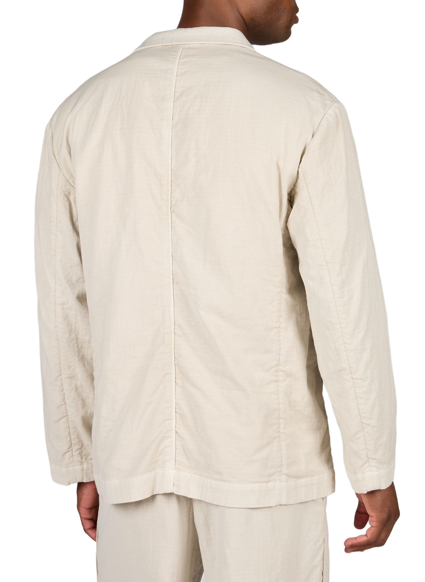 Blazer recto en algodón de doble faz Beige