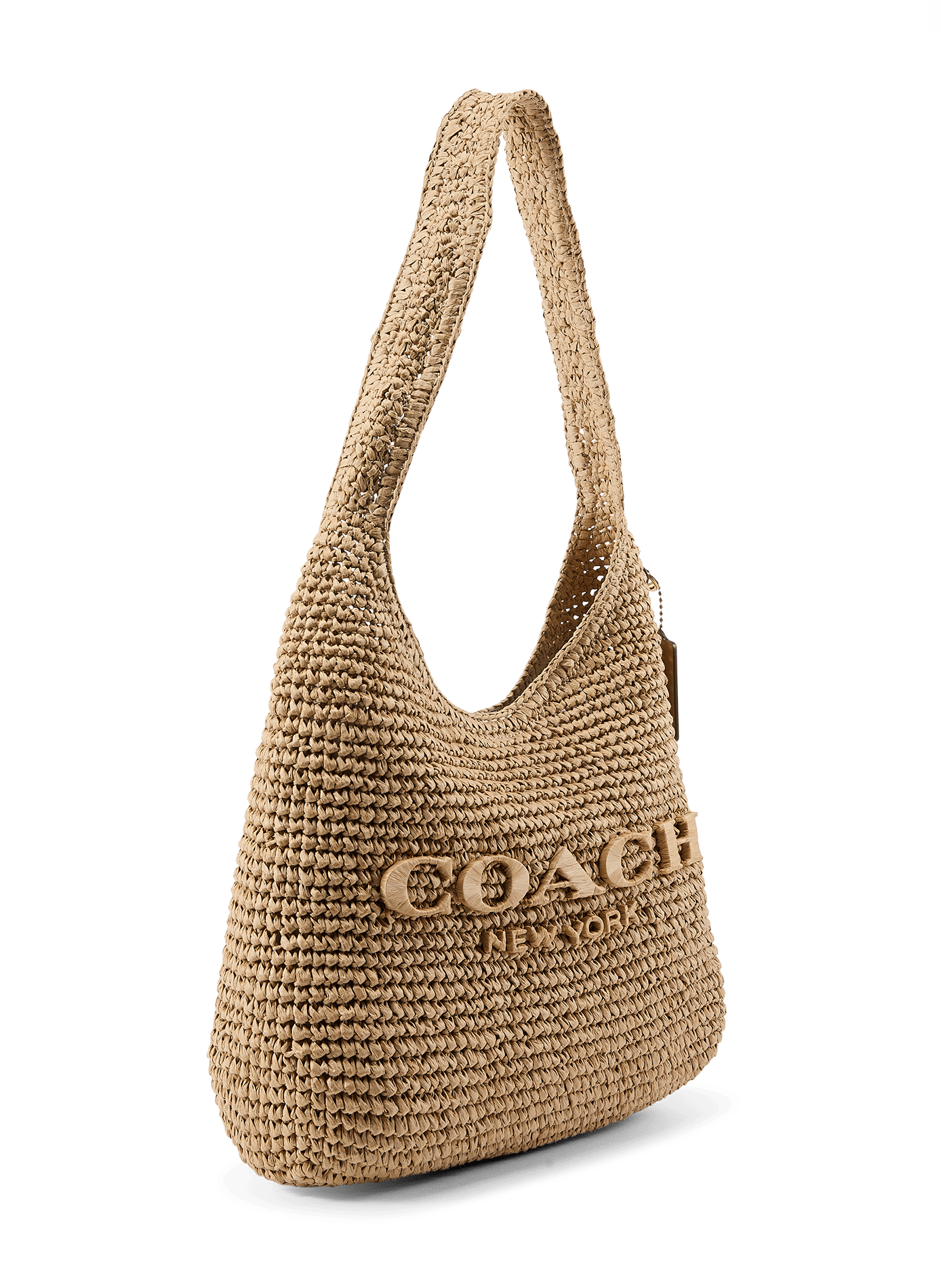 Sac épaule en paille COACH Beige