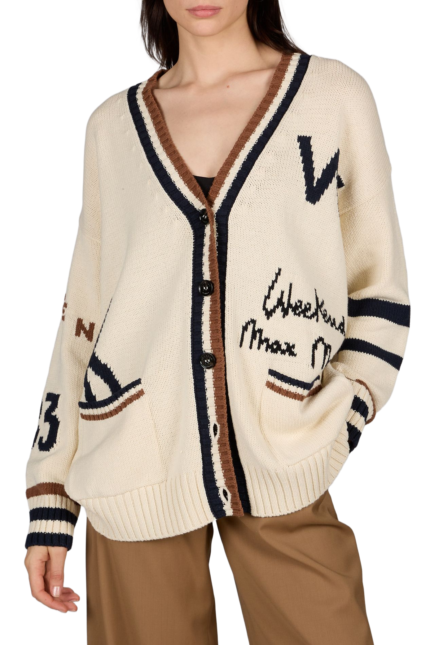 Oversize-Strick-Cardigan aus Baumwollmischung MAX MARA WEEK END Mehrfarbig