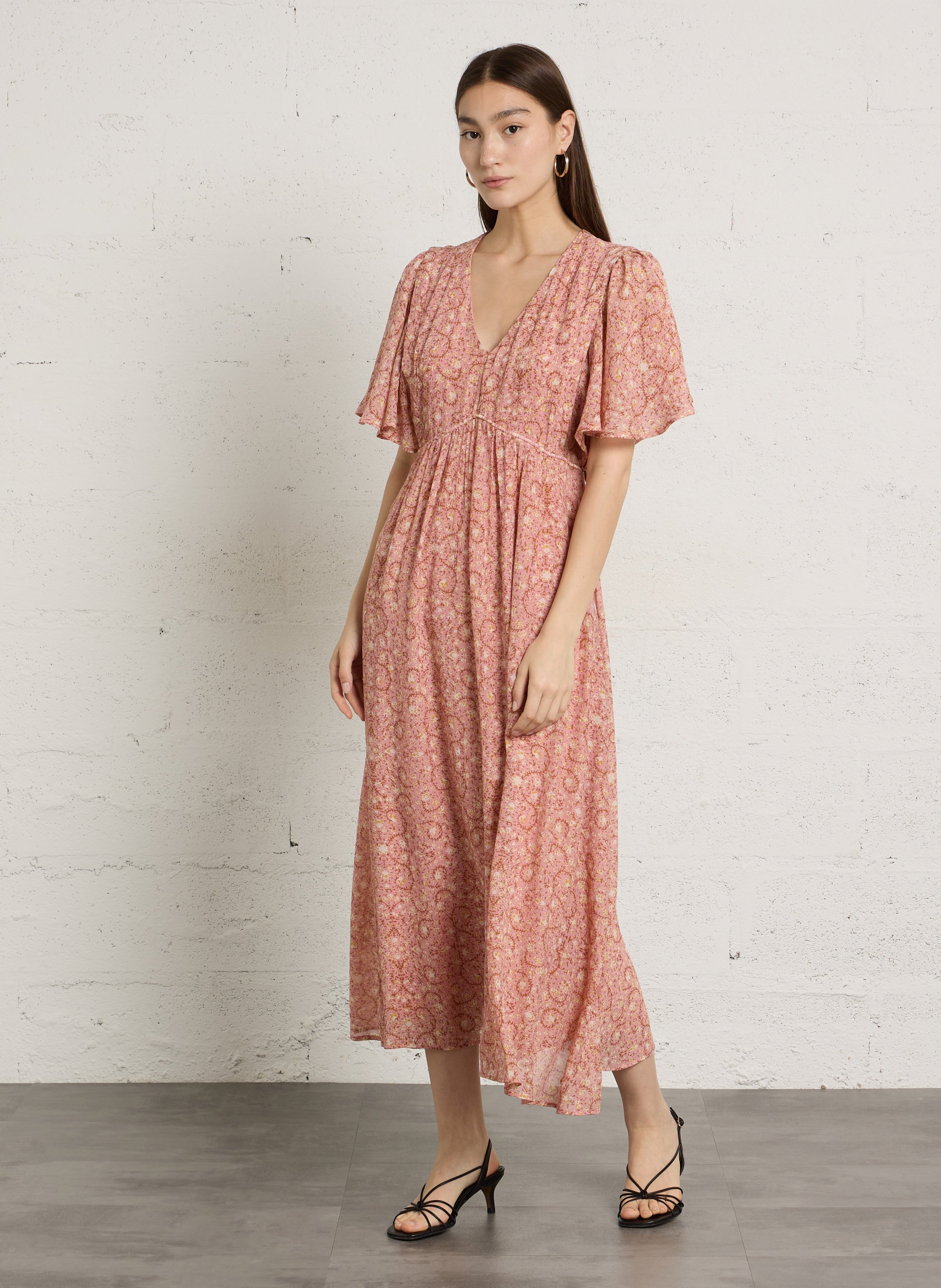 Robe longue col v blooma MAISON 123 Rose