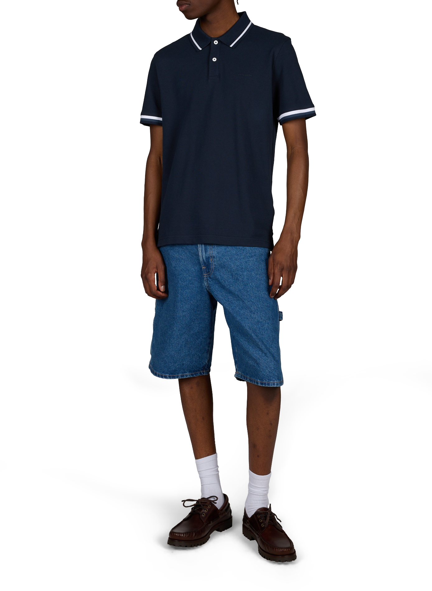 Polo à liseré contrastant en coton PIERRE CARDIN Bleu