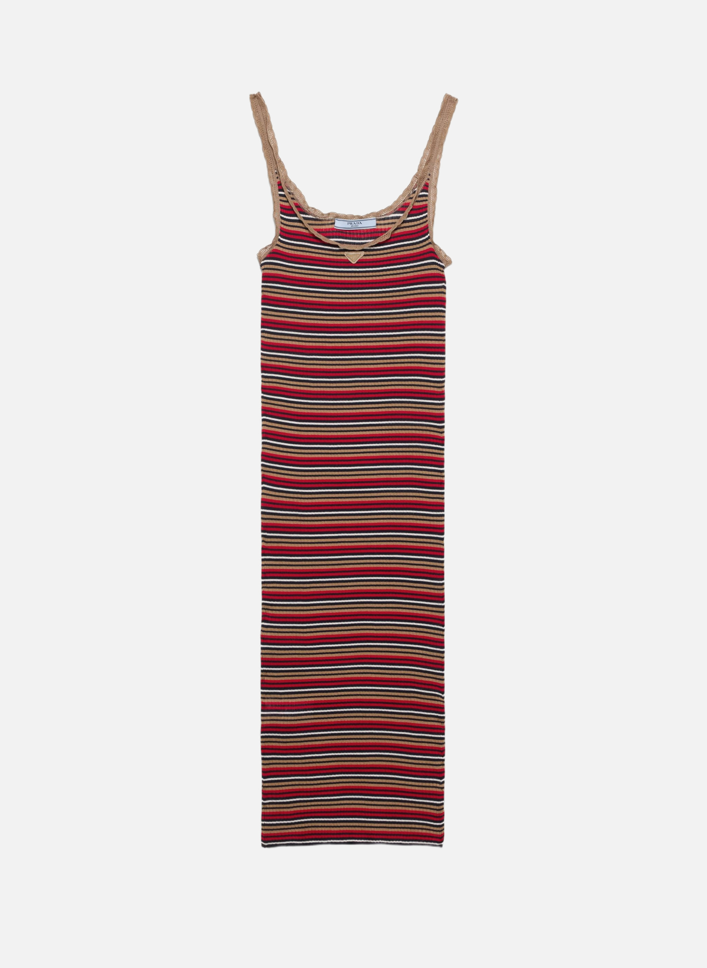 Robe en coton rayé PRADA Bleu