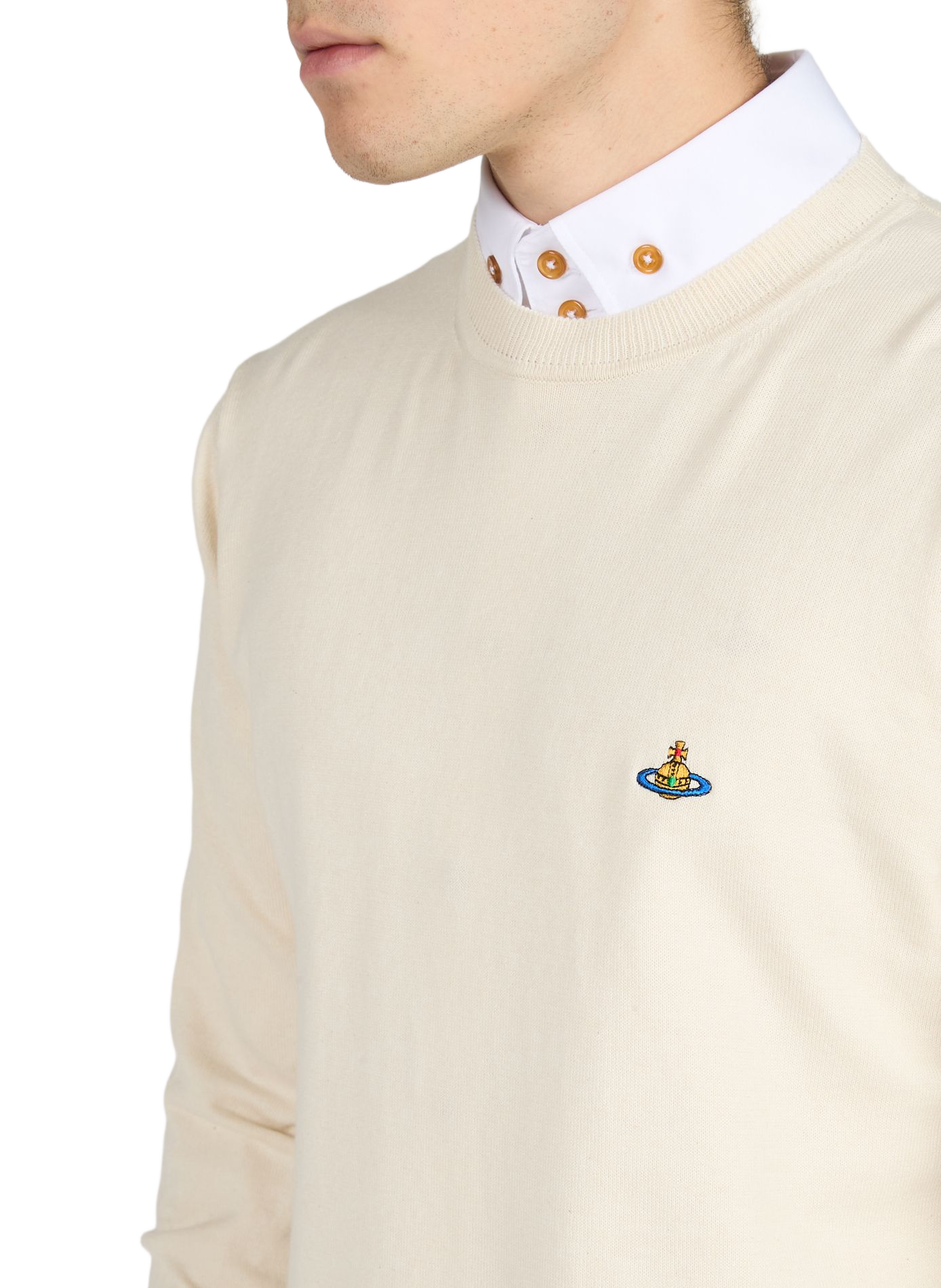 Alex straight fit sweater in cotton and cashmere VIVIENNE WESTWOOD Beige