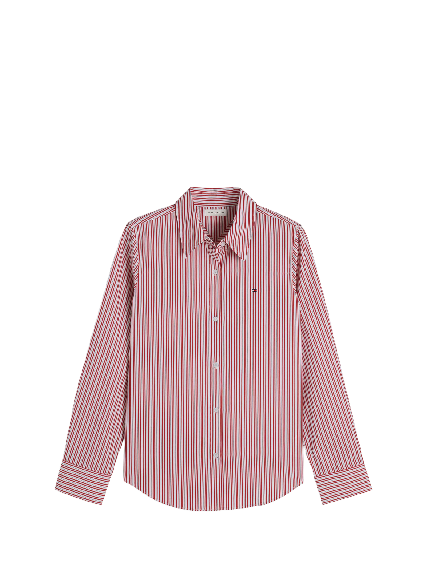 Striped shirt with embroidered logo in cotton TOMMY HILFIGER Multicolour