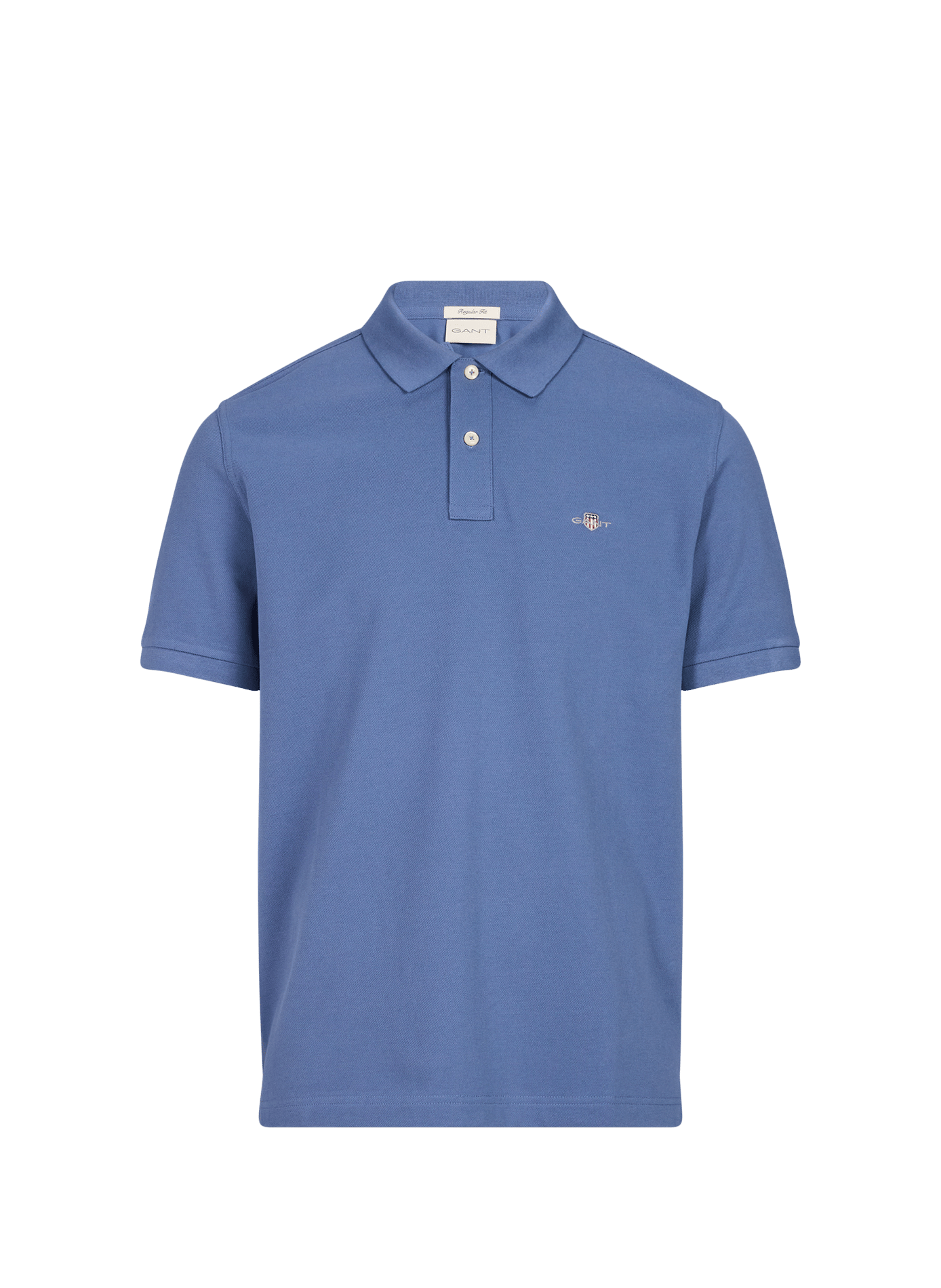 Short-sleeved cotton polo shirt GANT Blue